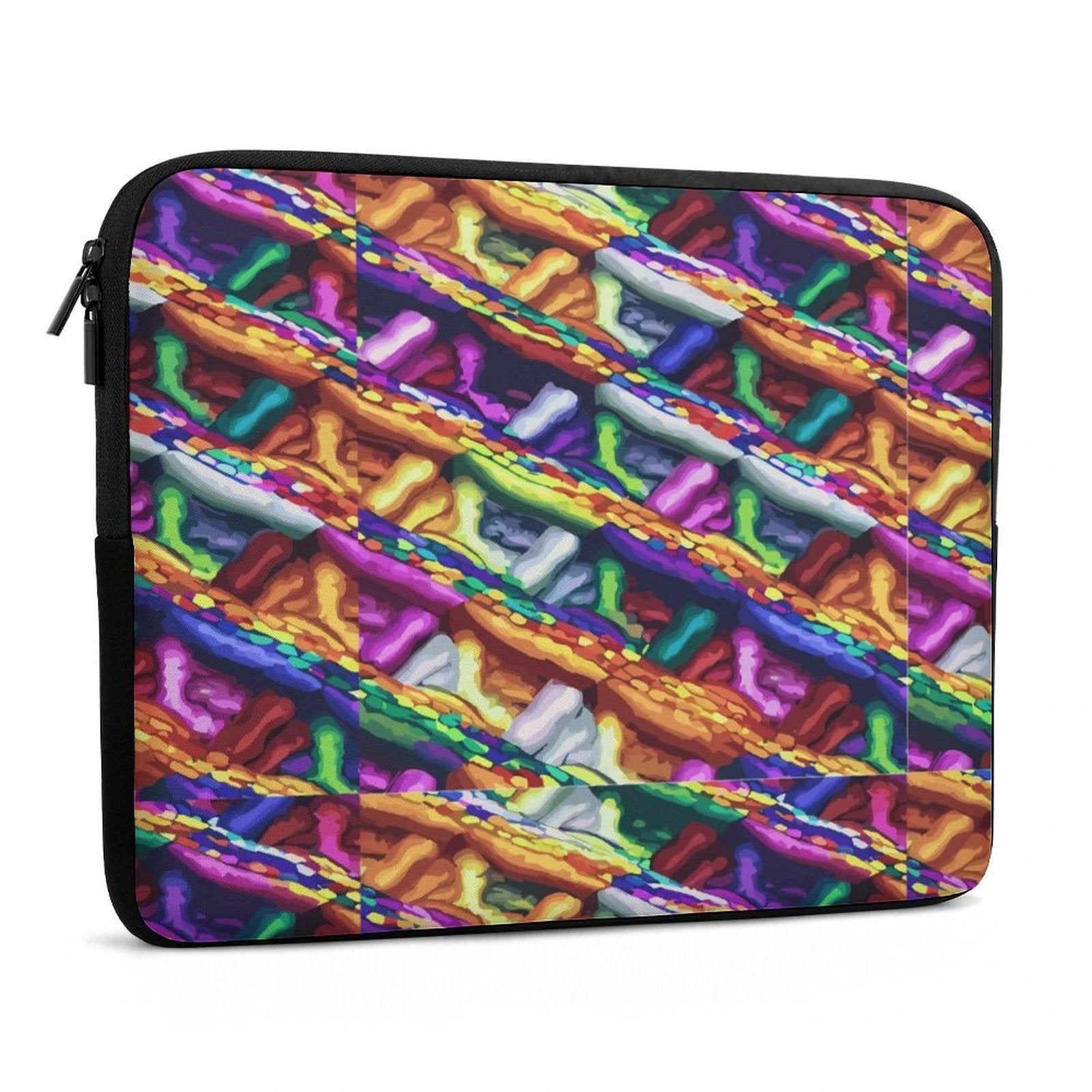 Maximalist Mind Melting Laptop Case Two Sides Neon Neoprene Sublimation Art