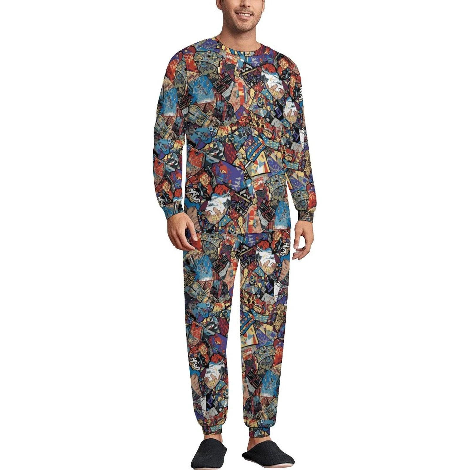 180gsm Men's Crew Neck Pajama Set(All-Over Printing) by SALE_DESIGN-Personal Design