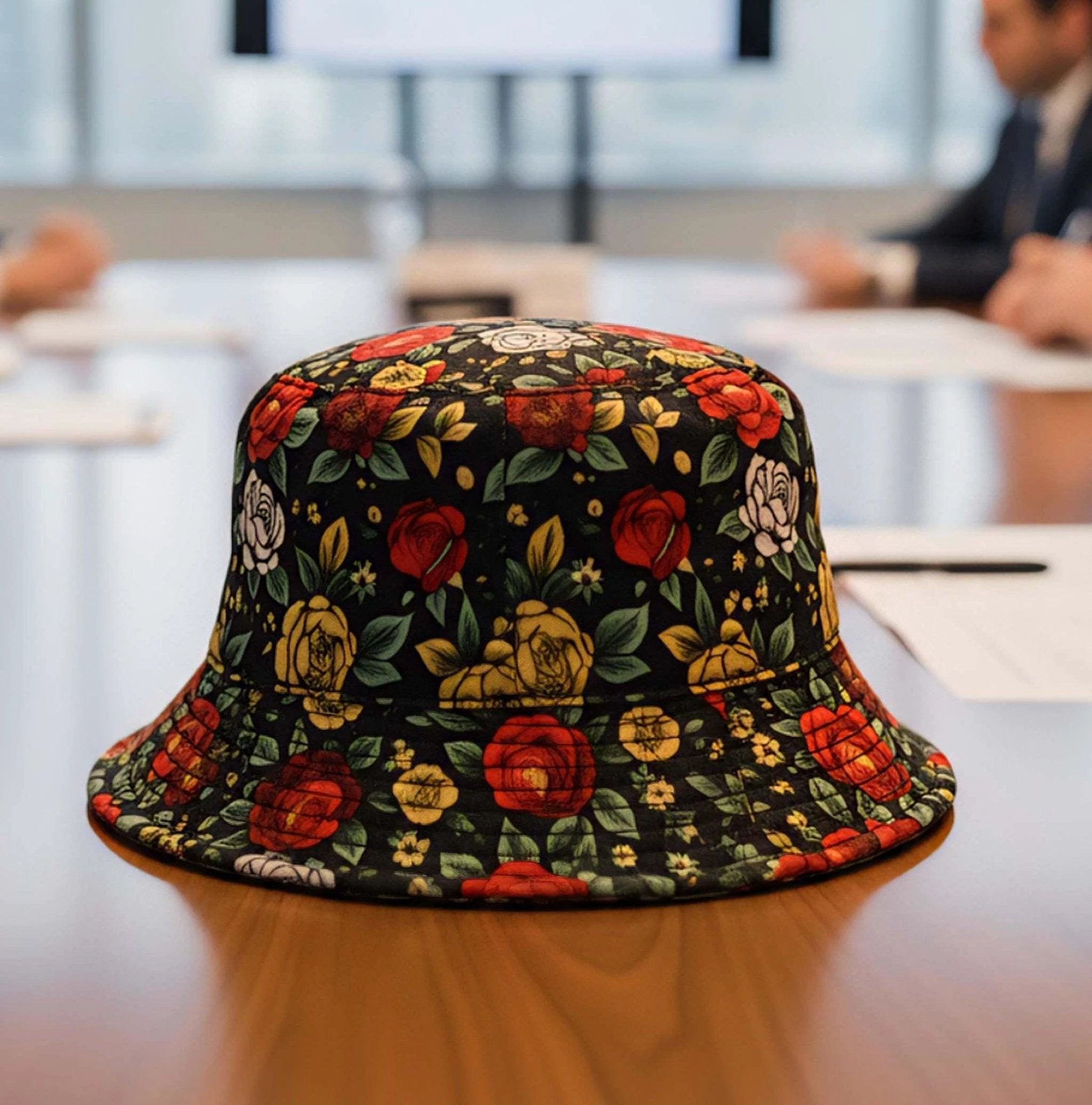 Floral Rose Bucket Hat - Equestrian Gothic Garden Sun Hat by Aesthetic Rebellion