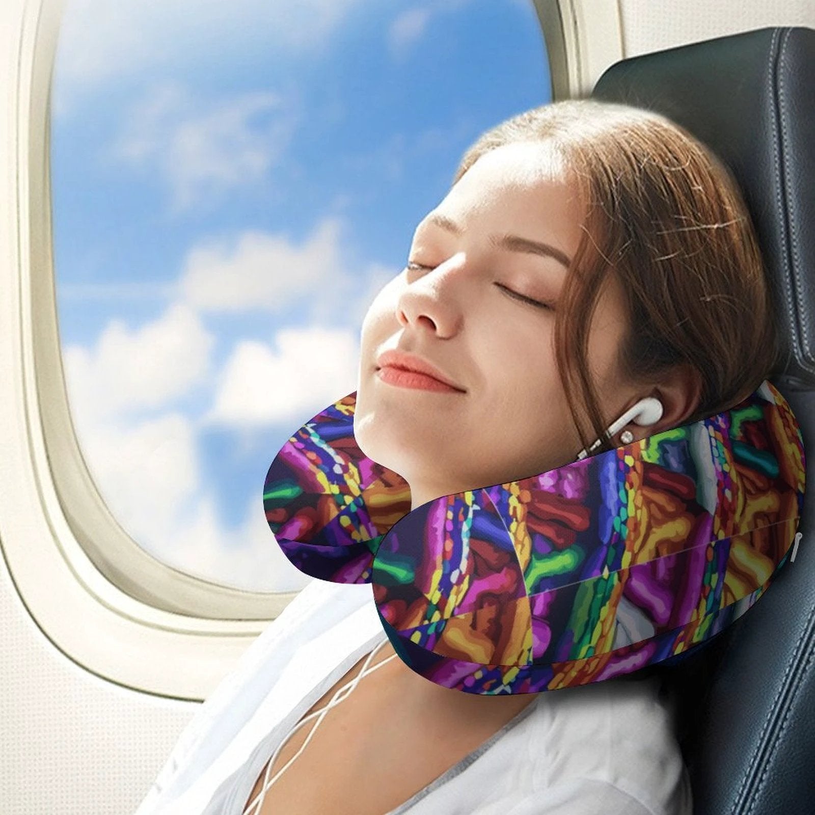 Mind Melting Neck Pillow With Memory Foam Core And Sublimation Art