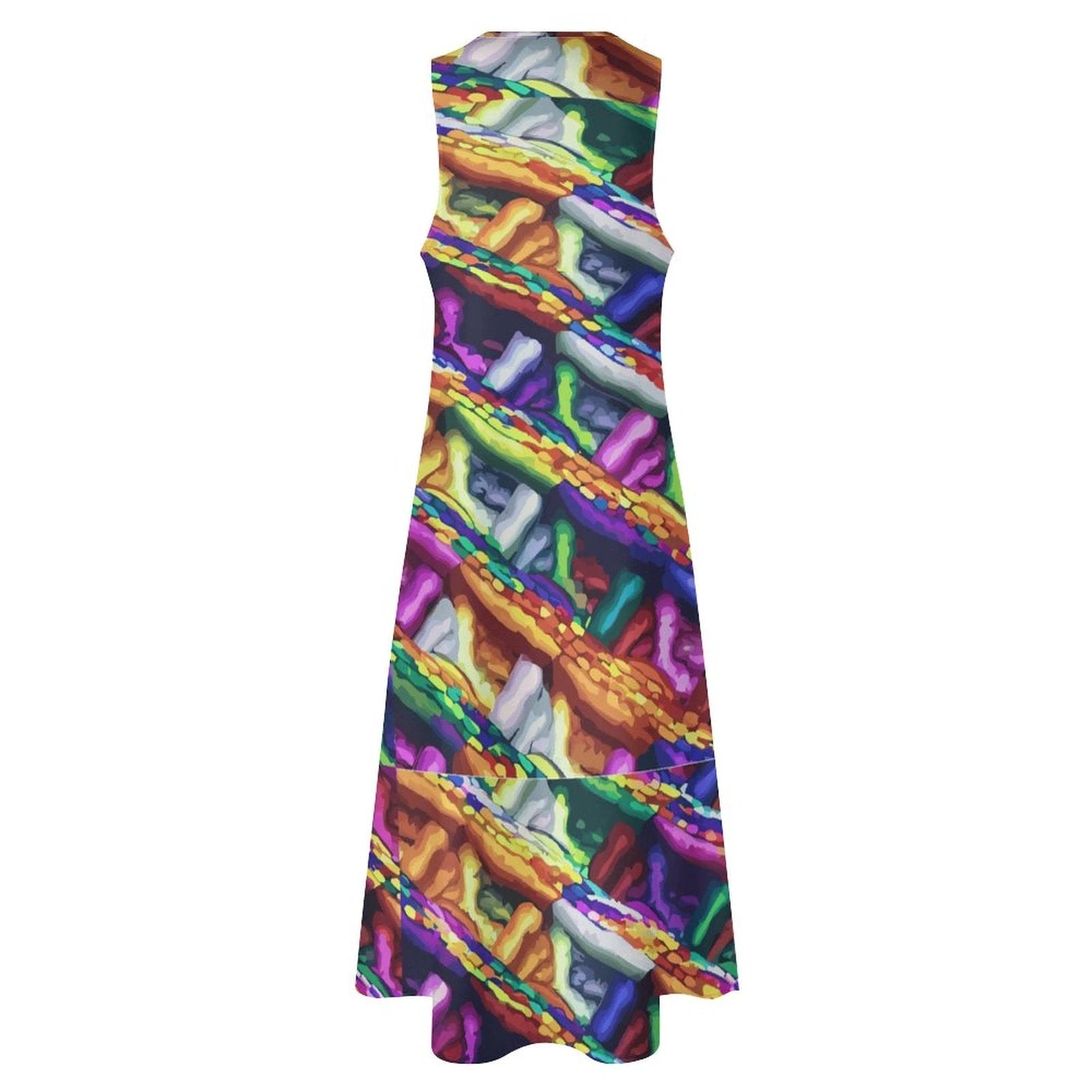 Sleeveless Ankle Length Dress All Over Printing Mind Melting SVG Art Dyles Mavis