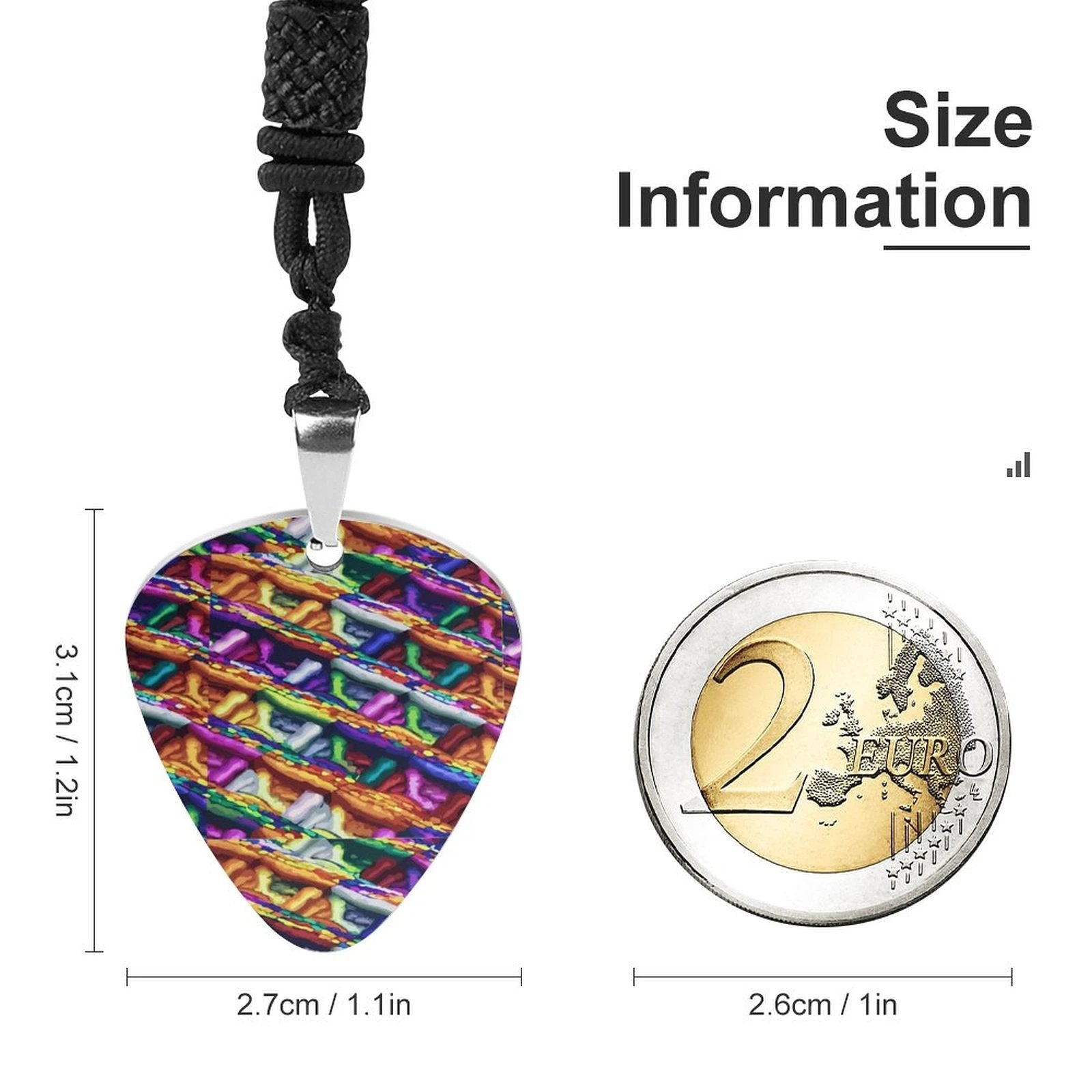 Mind Melting Guitar Pick Necklace Titanium Steel With UV Print Finish