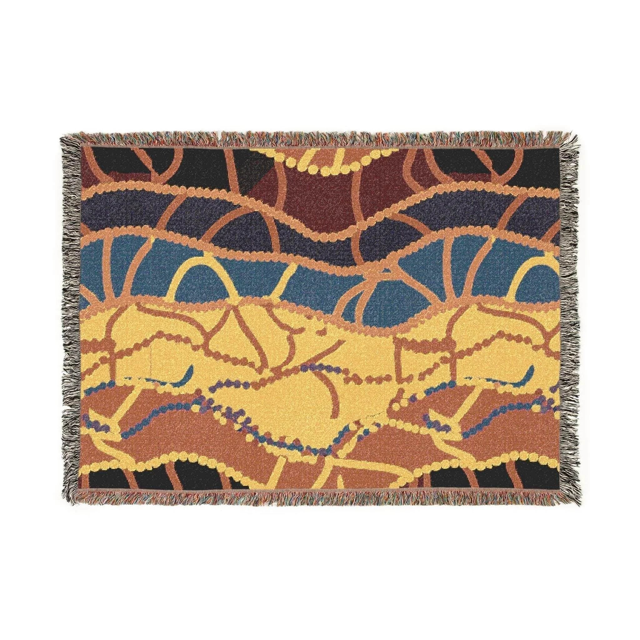 Colorful Woven Bohemian Throw Blanket - Maximalist Art-Inspired Cozy Home Decor Gift by Aesthetic Rebellion