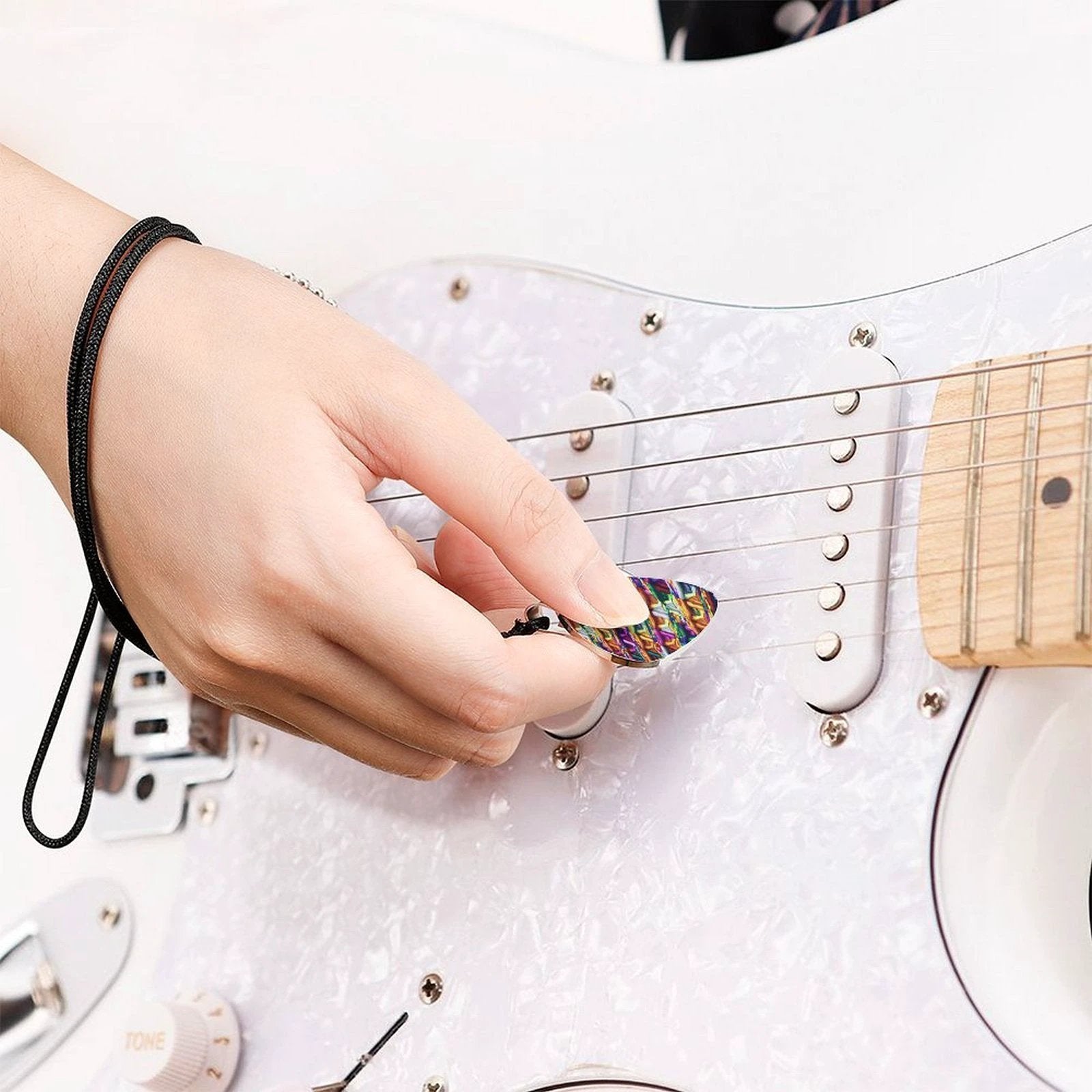 Mind Melting Guitar Pick Necklace Titanium Steel With UV Print Finish