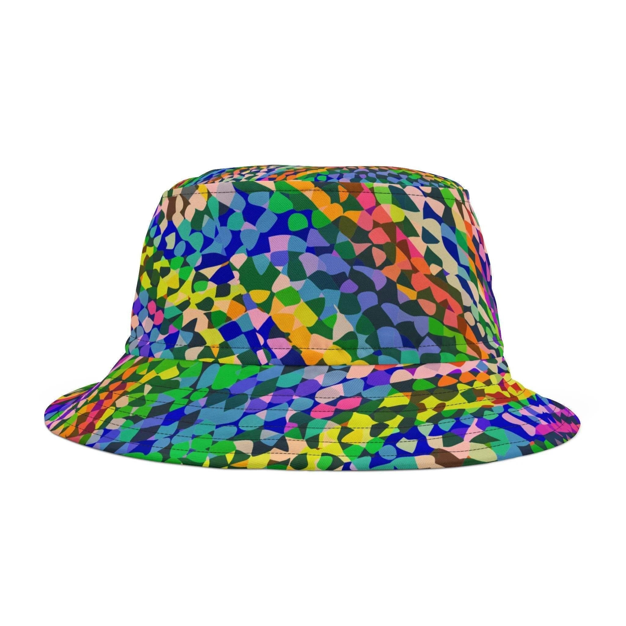 Kaleidoscope Bucket Hat - Psychedelic Rainbow Geometric Rave Sun Hat by Aesthetic Rebellion