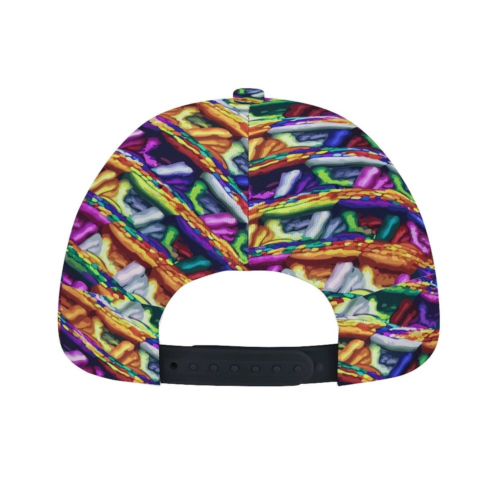 Bent Snapback Cap All Over Print Mind Melting Abstract Pattern