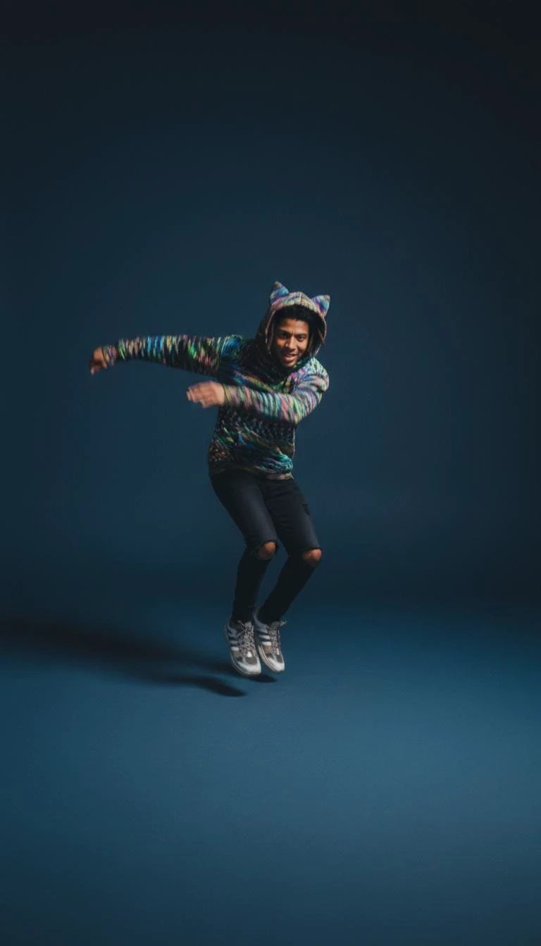 Distorted Zebra Print Cat Ear Hoodie – Alt-Fashion Sweatshirt by Aesthetic Rebellion