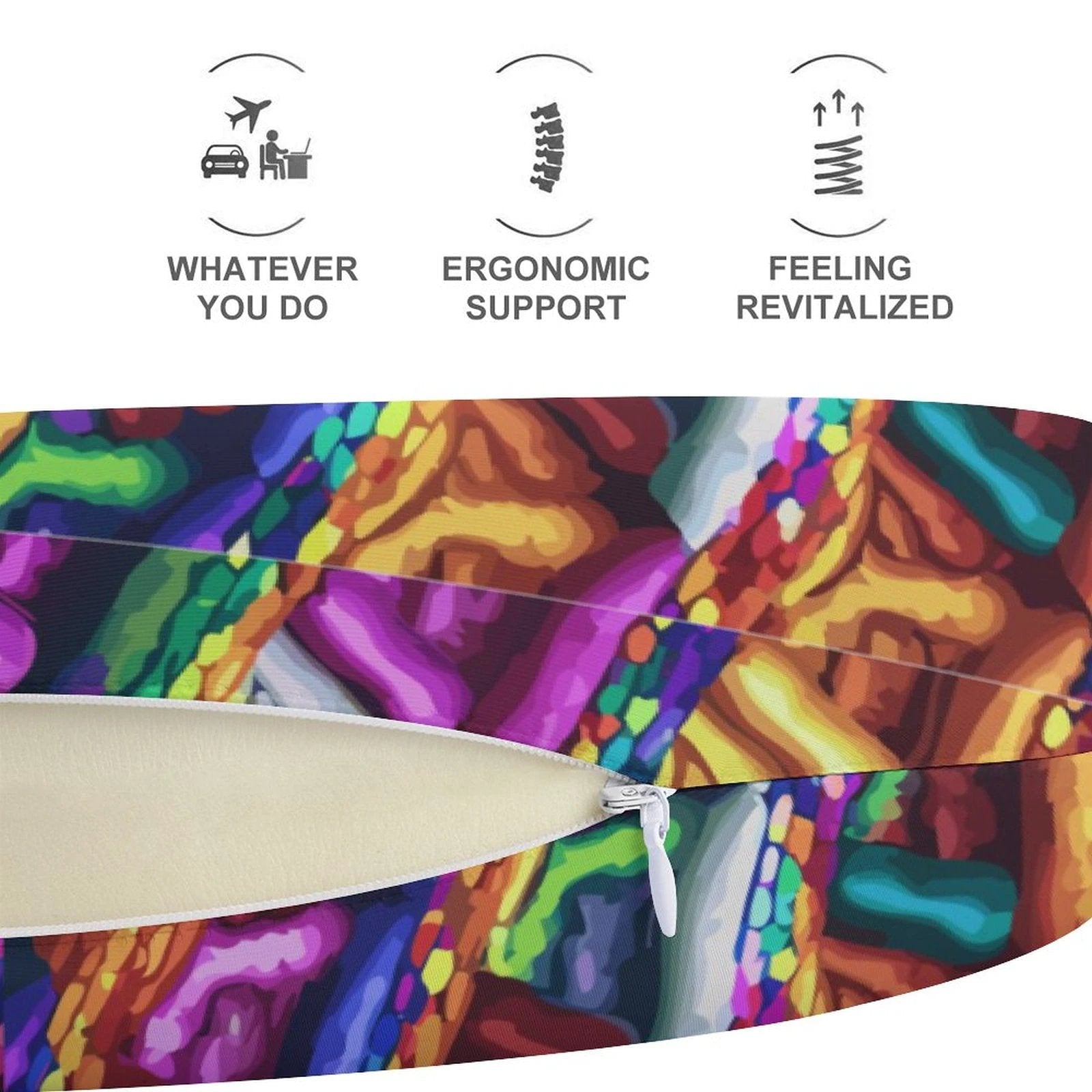 Mind Melting Neck Pillow With Memory Foam Core And Sublimation Art