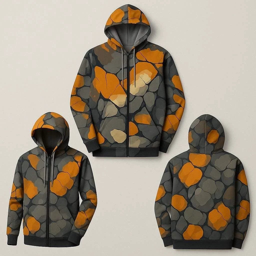 Maximalist Shattered Glass Print Hoodie - Heavyweight Primal Print Pullover for Streetwear Fans by Aesthetic Rebellion