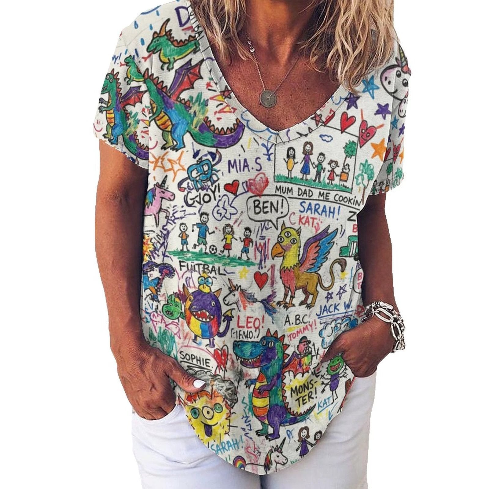 180gsm Faux Cotton Custom Short Sleeve T-Shirt Printed Tee (All-Over Printing) by SALE_DESIGN-Personal Design