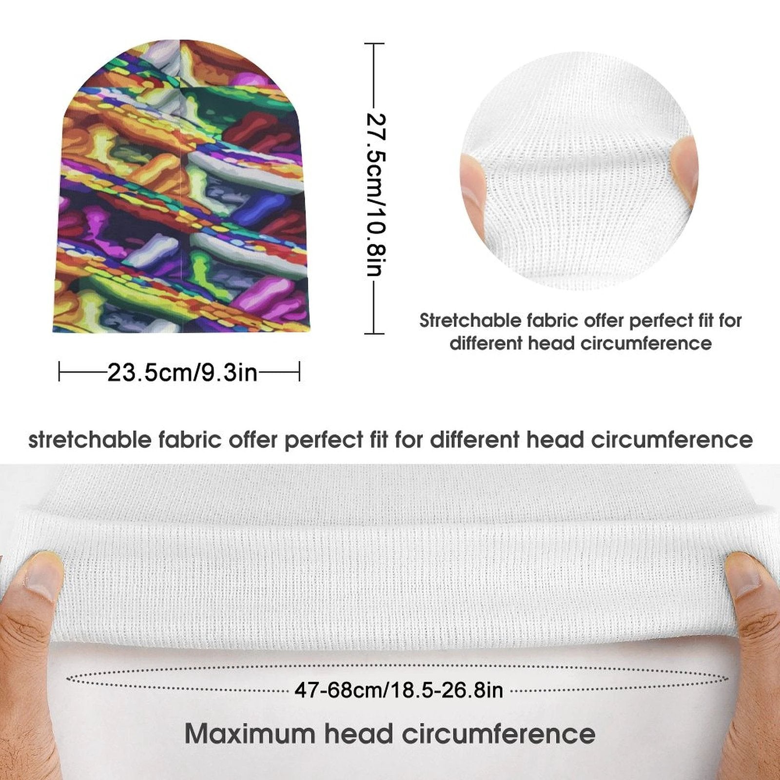 Mind Melting All Over Print Knit Hat Sublimation Polyester Warmth