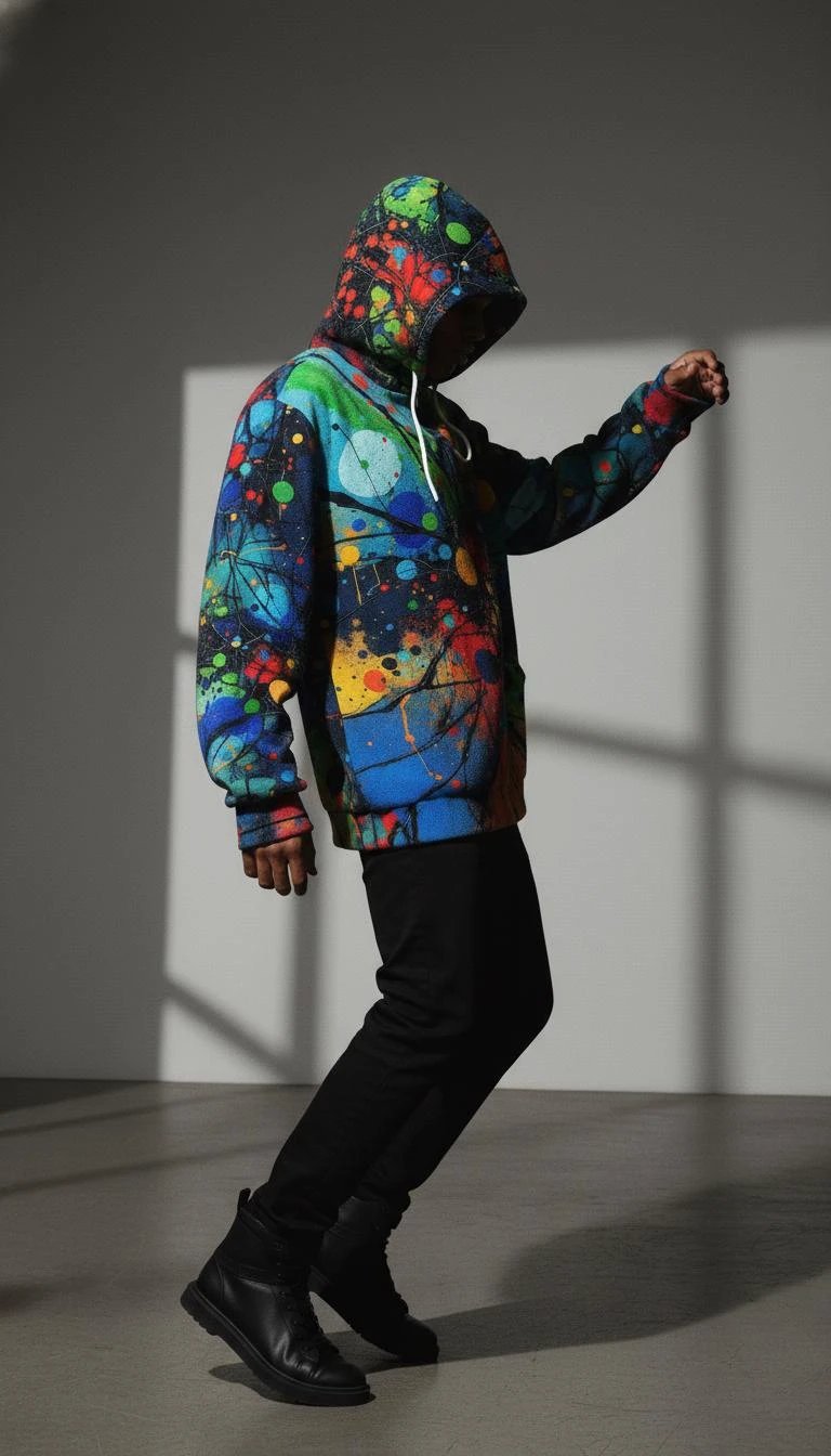 Velvet Ambrosia Explosive AOP Full-Zip Hoodie - Luxury Maximalist Streetwear - Heavyweight Designer Parka by Aesthetic Rebellion