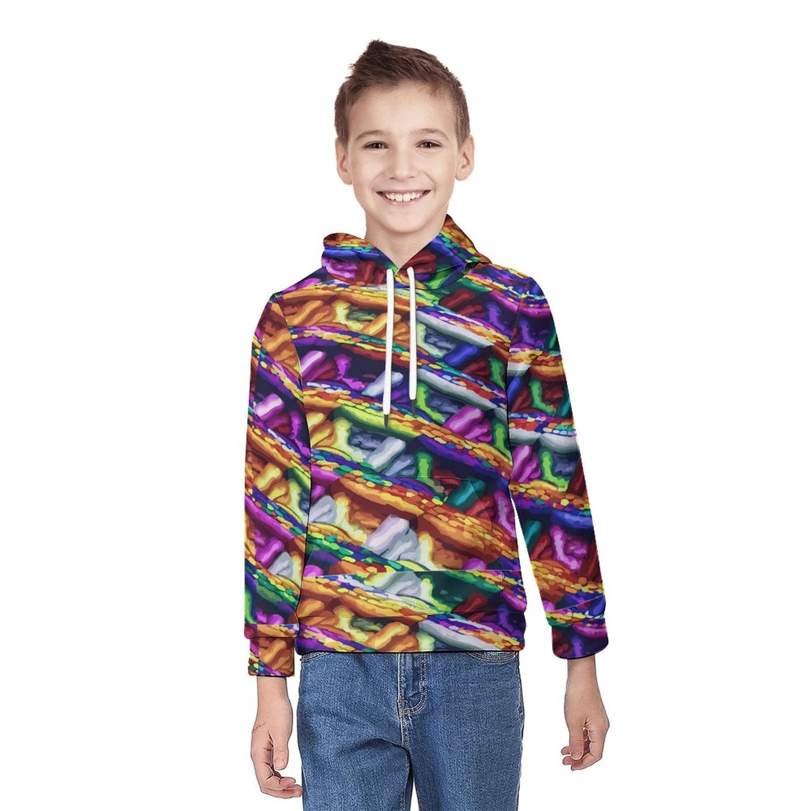 Mind Melting All Over Print Kids Hoodie 160gsm Japanese Fabric