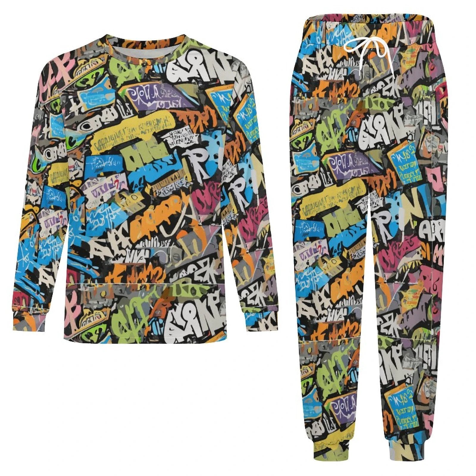 180gsm Men's Crew Neck Pajama Set(All-Over Printing) by SALE-Personal Design