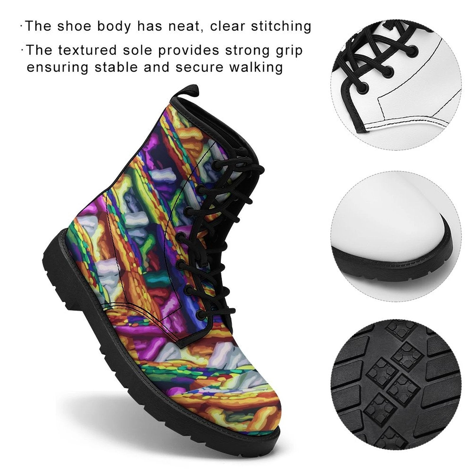 Unisex Martin Boots Allover Printing Mindmelting Color Explosion UV Printing