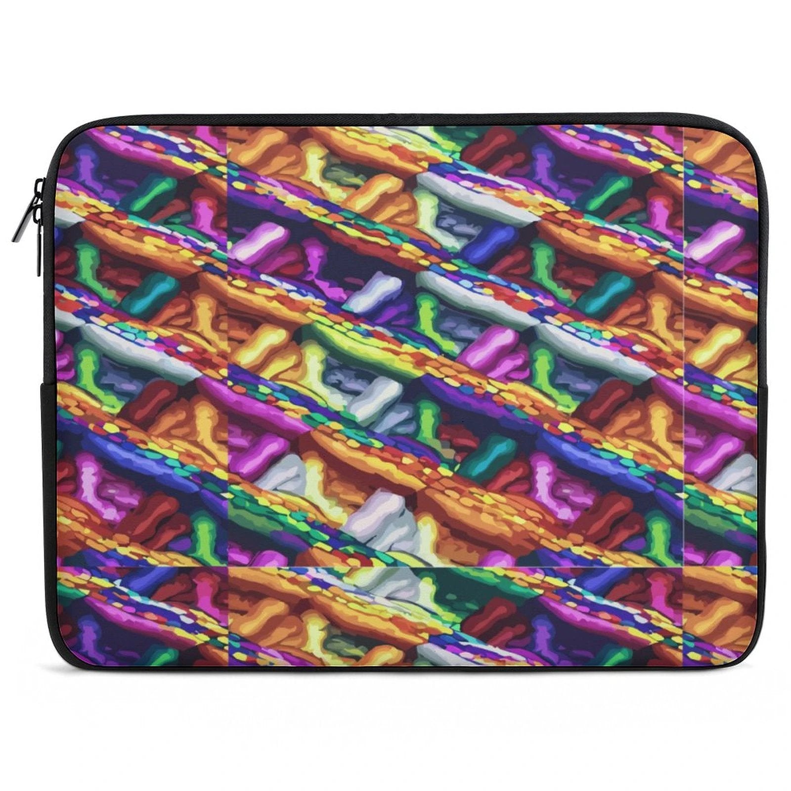 Maximalist Mind Melting Laptop Case Two Sides Neon Neoprene Sublimation Art