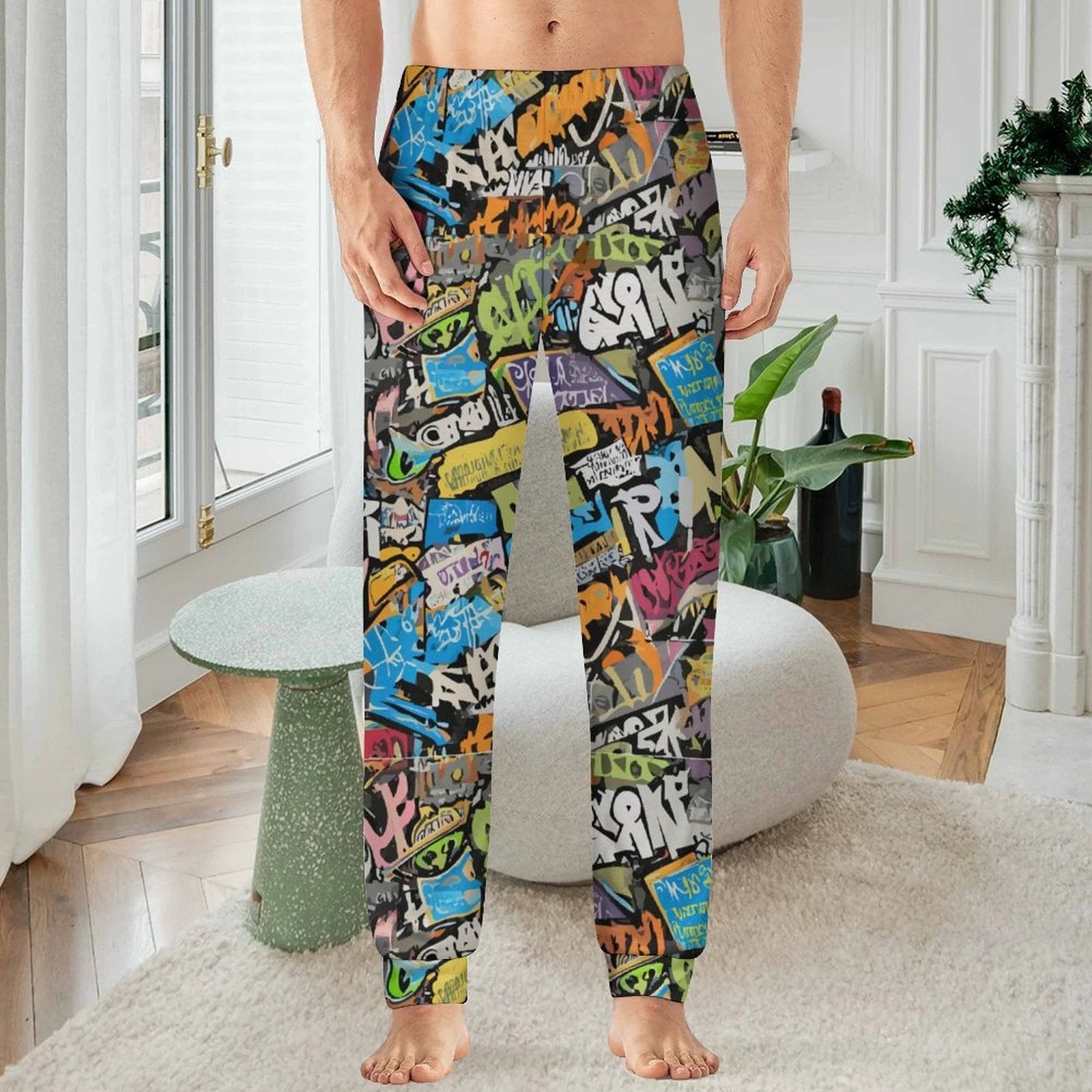170gsm Faux Cotton Men Pajamas Pants(All-Over Printing) by SALE-Personal Design