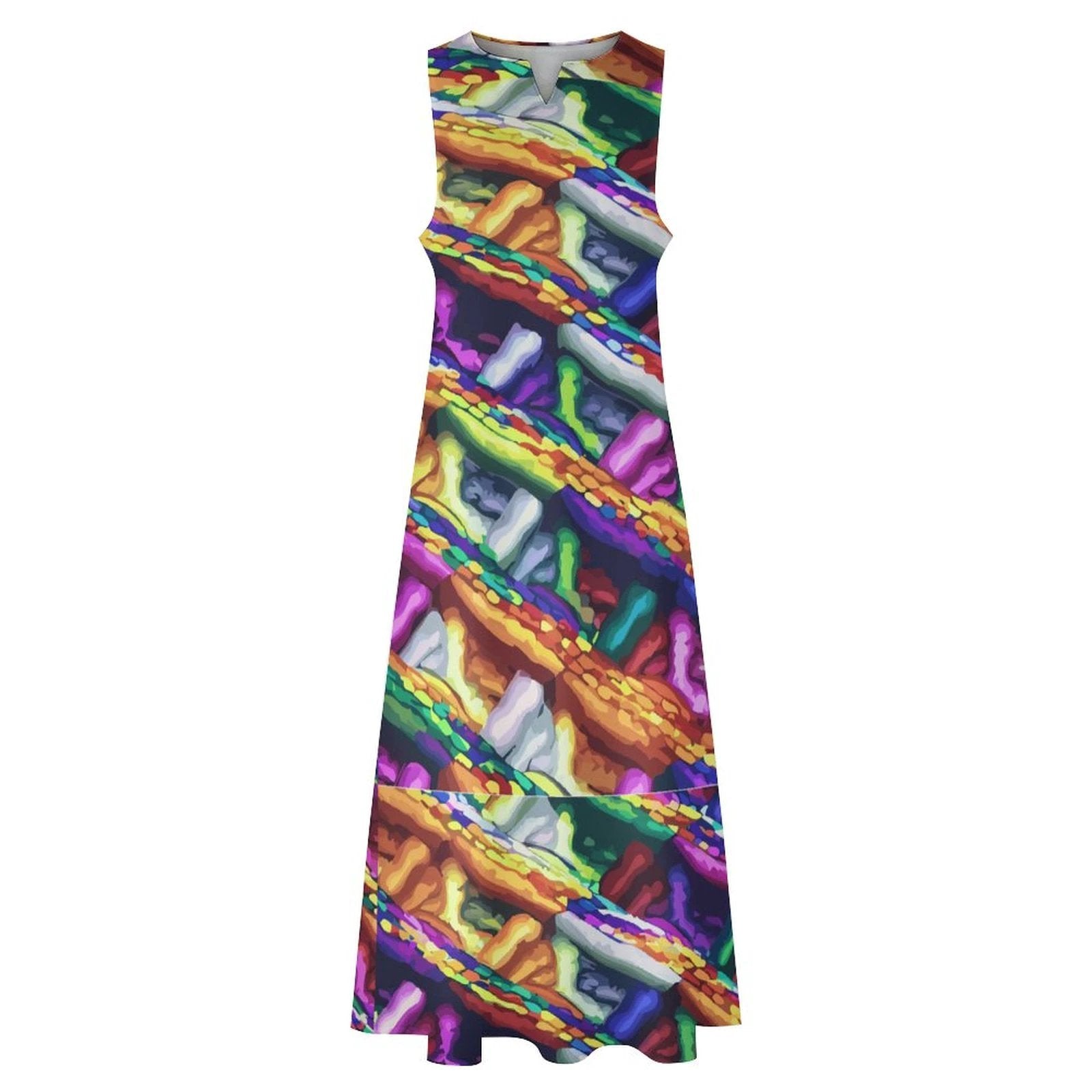 Sleeveless Ankle Length Dress All Over Printing Mind Melting SVG Art Dyles Mavis
