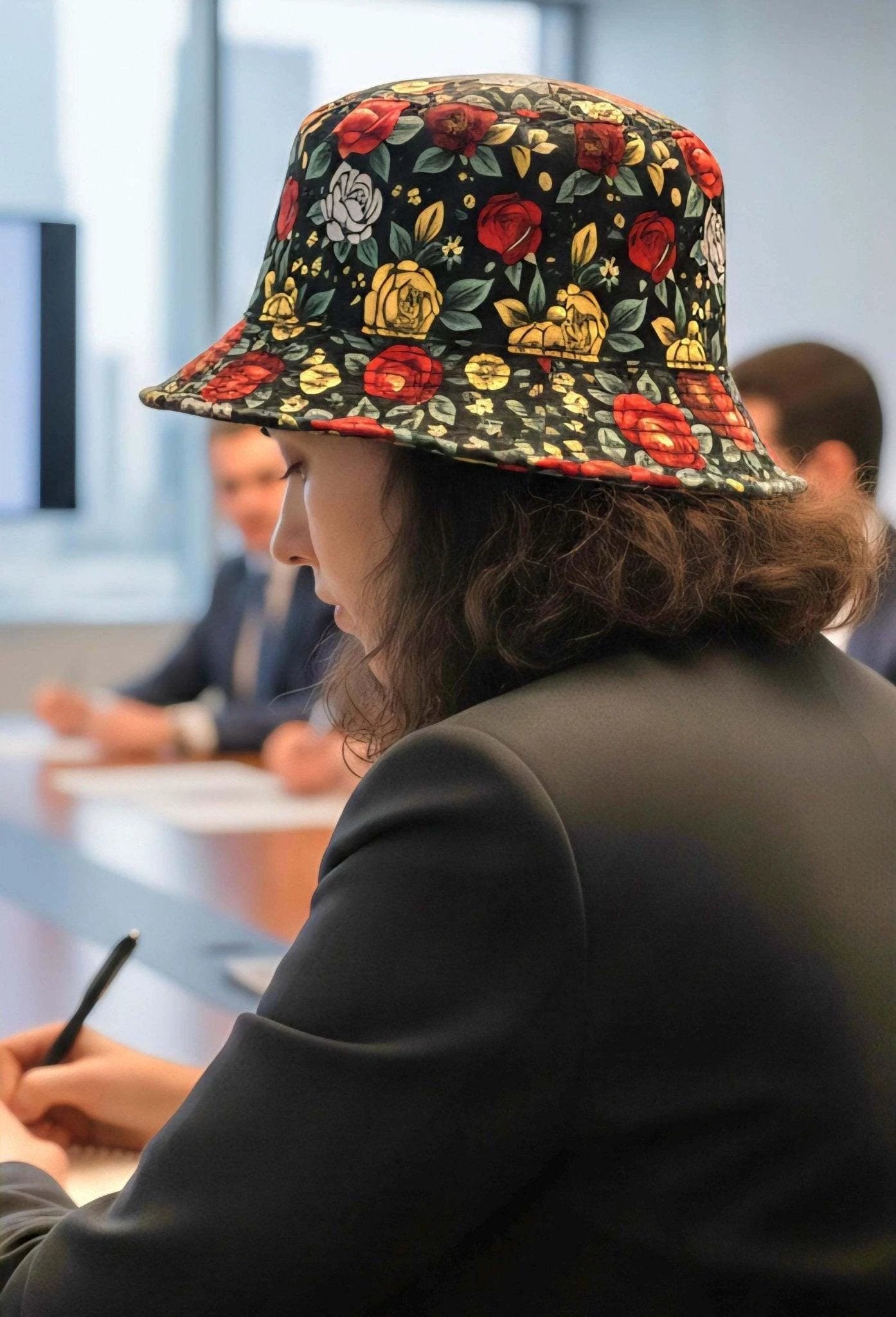 Floral Rose Bucket Hat - Equestrian Gothic Garden Sun Hat by Aesthetic Rebellion