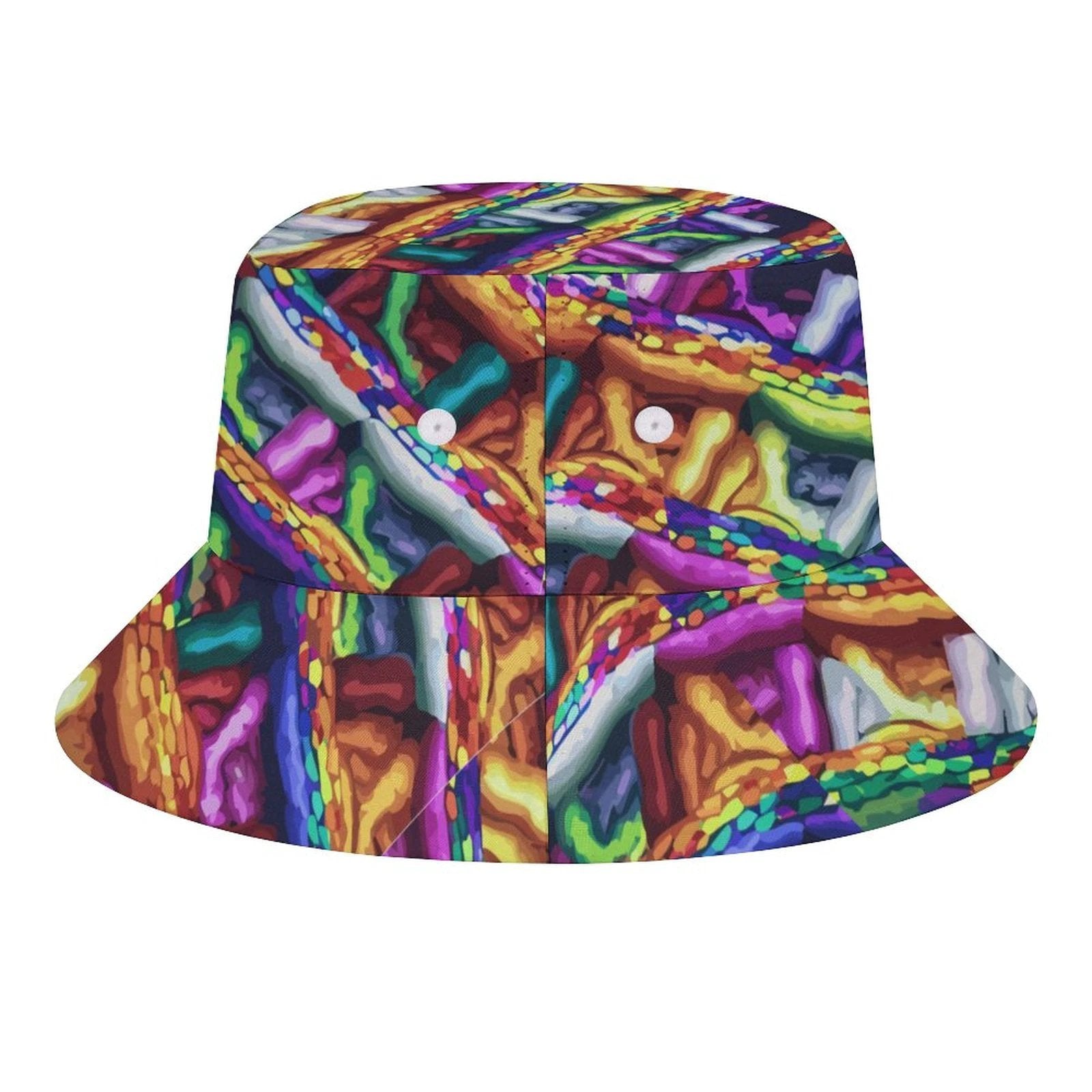 Oversized Bucket Hat All Over Print Vibrant Abstract Mind Melting Artwork