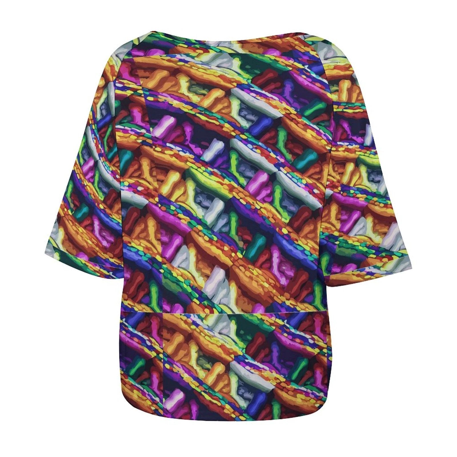 Vibrant All Over Printing Off Shoulder Women T Shirt 180gsm Sublimation
