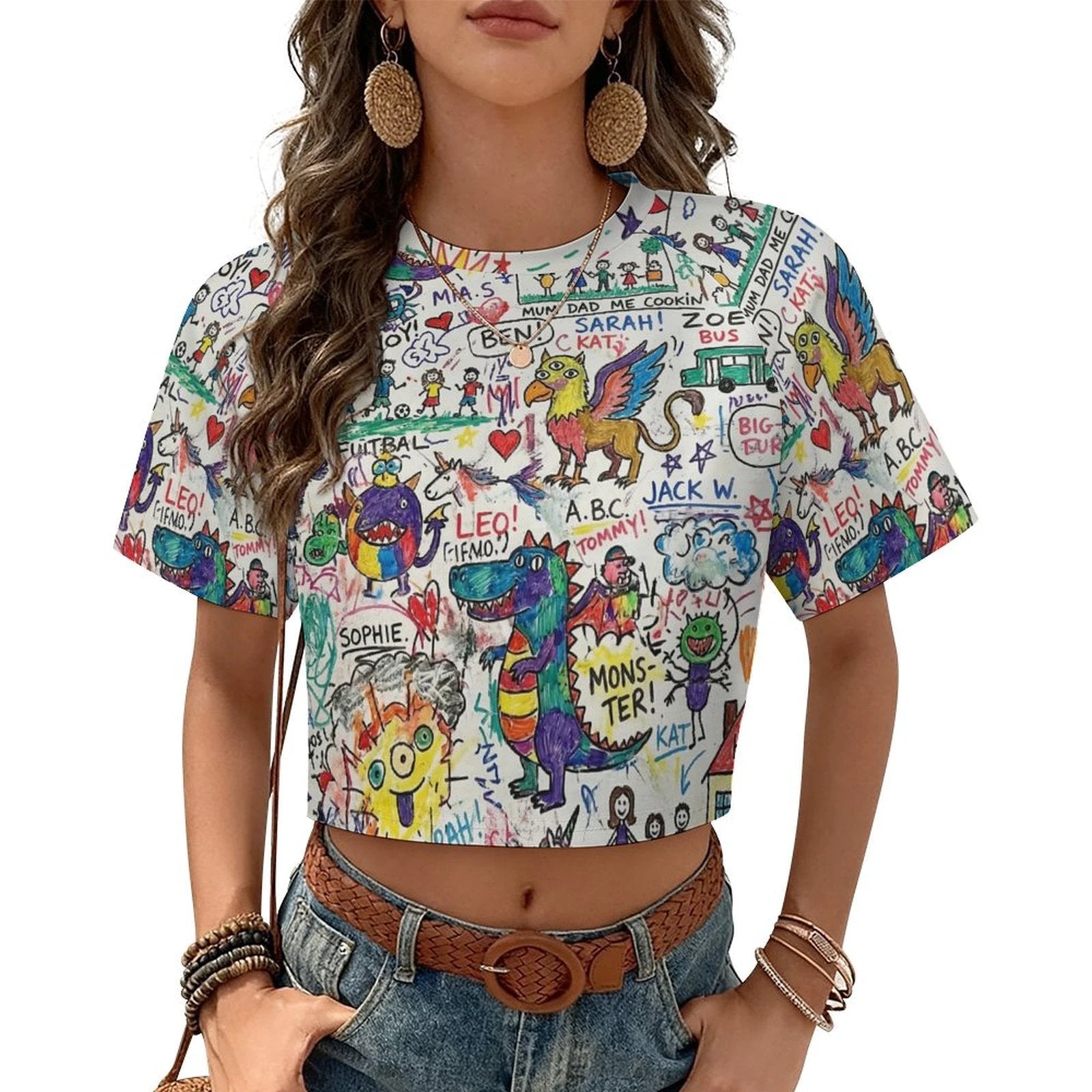 180gsm Cropped T-Shirt(All-Over Printing) by SALE_DESIGN-Personal Design