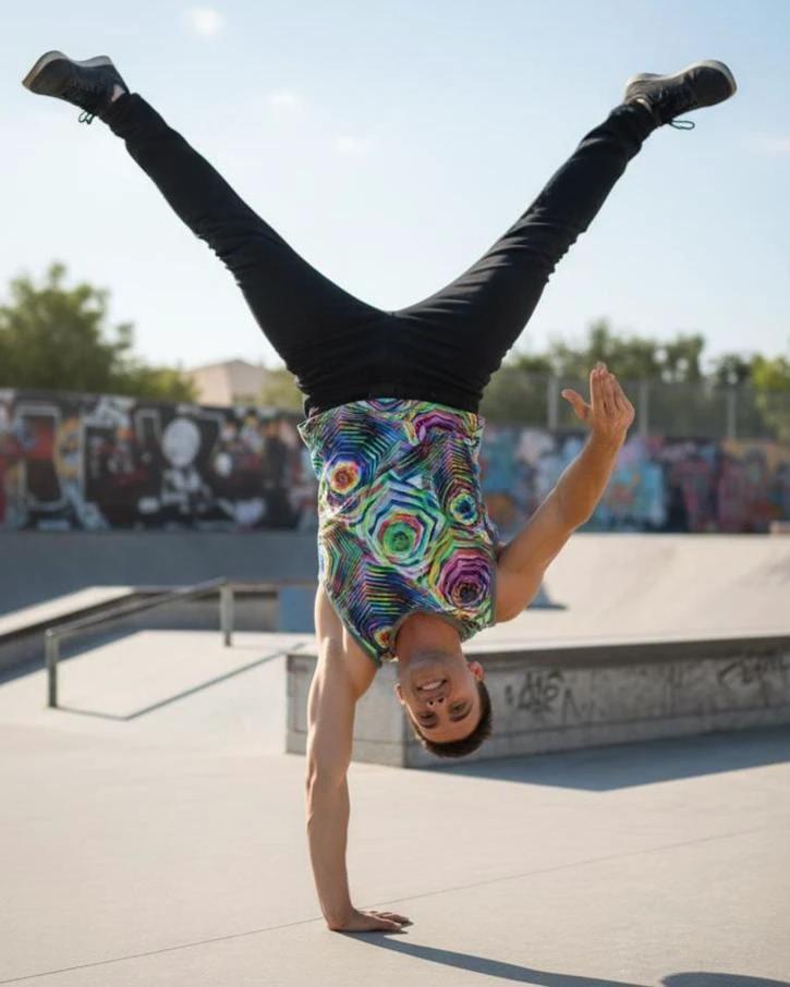 AI Art Tank Top | Vibrant Glitchcore Jersey by Aesthetic Rebellion