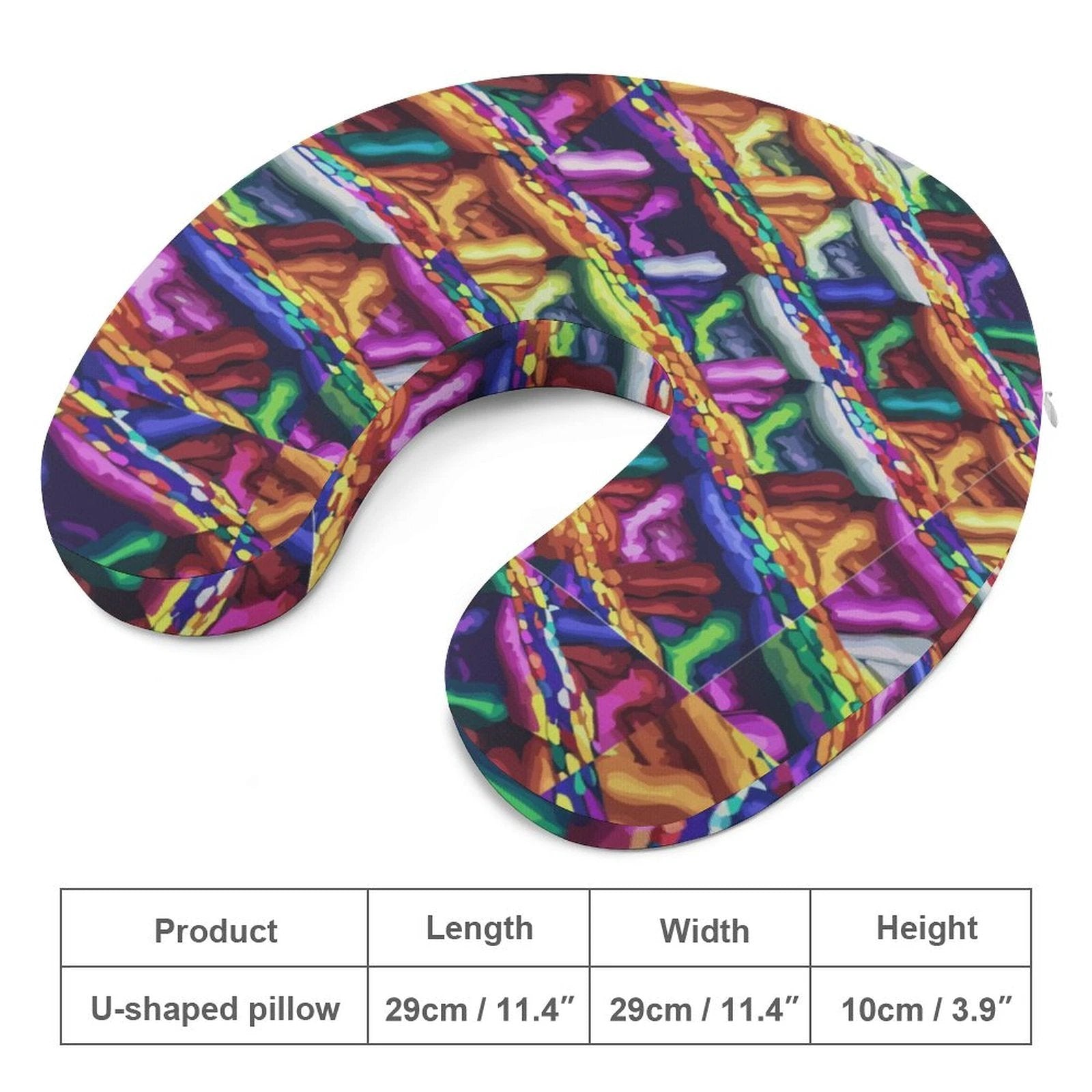 Mind Melting Neck Pillow With Memory Foam Core And Sublimation Art