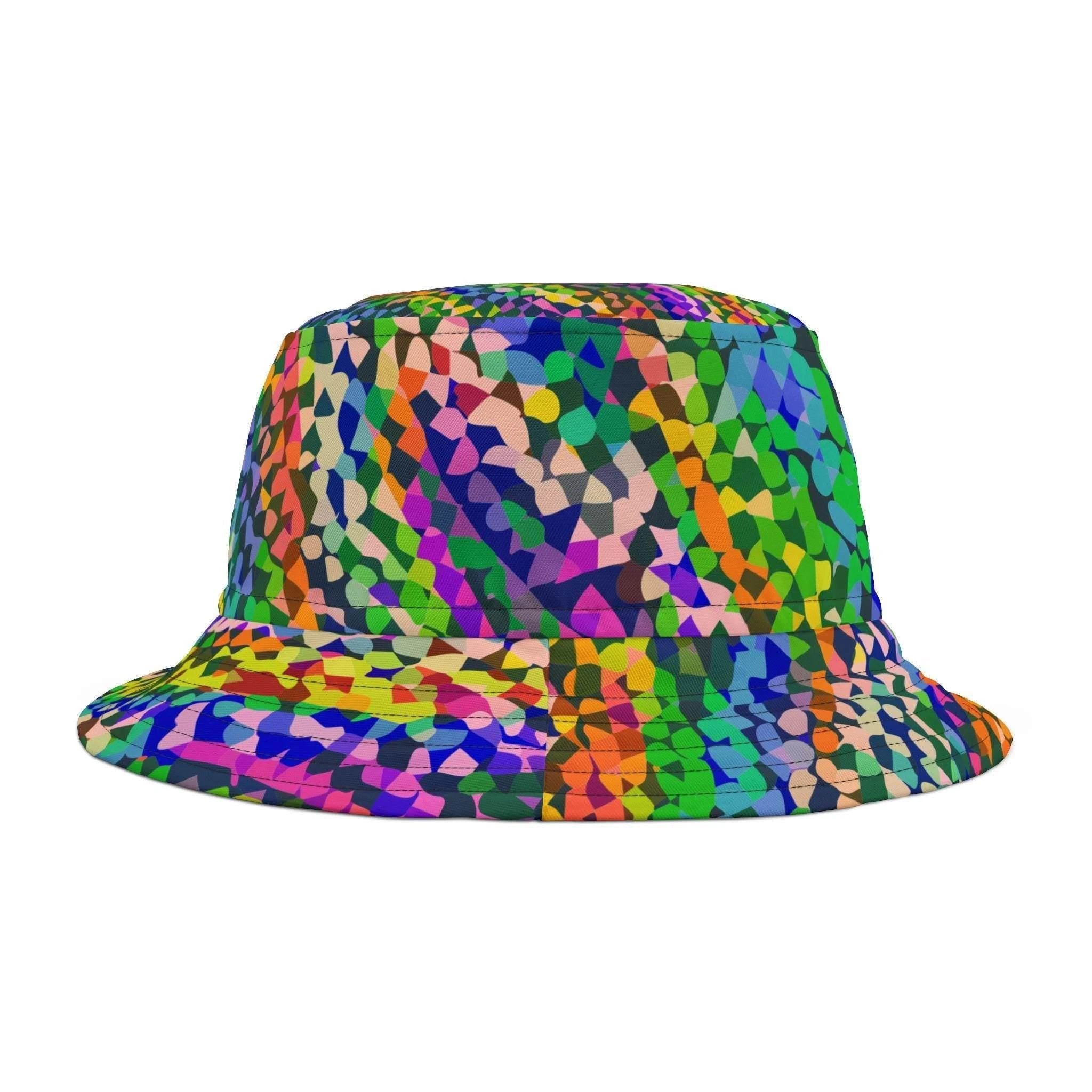 Kaleidoscope Bucket Hat - Psychedelic Rainbow Geometric Rave Sun Hat by Aesthetic Rebellion