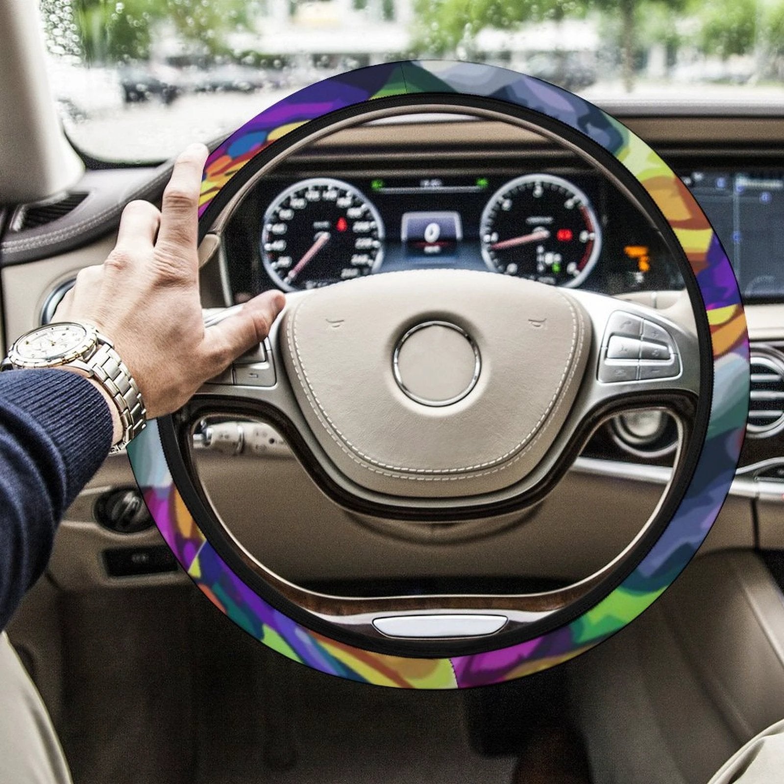 Mind Melting Neoprene Car Steering Wheel Cover Anti Slip Durable