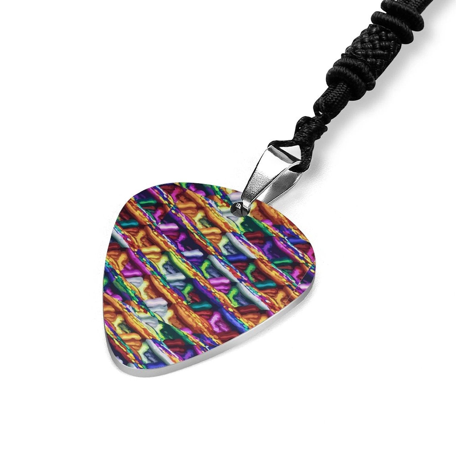 Mind Melting Guitar Pick Necklace Titanium Steel With UV Print Finish