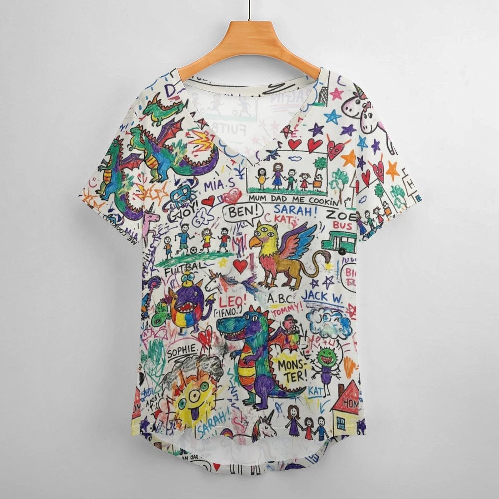 180gsm Faux Cotton Custom Short Sleeve T-Shirt Printed Tee (All-Over Printing) by SALE_DESIGN-Personal Design