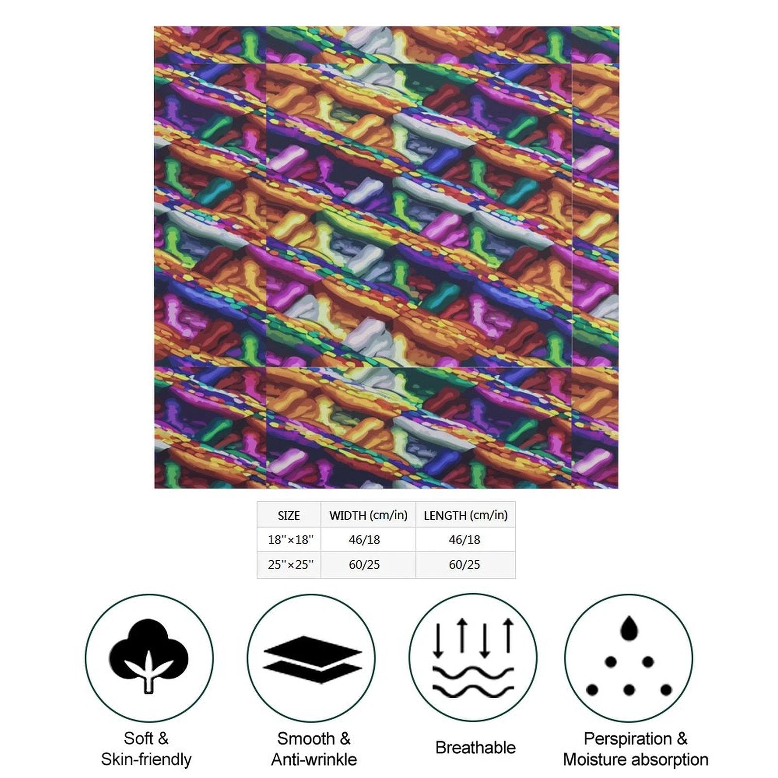 Square Printed Scarves Skin Friendly Imitated Silk Breathable Sublimation Print