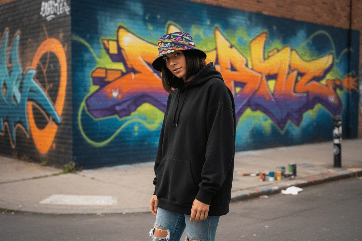 Adult All Over Print Bucket Hat Sublimation Polyester Mind Melting Color Burst