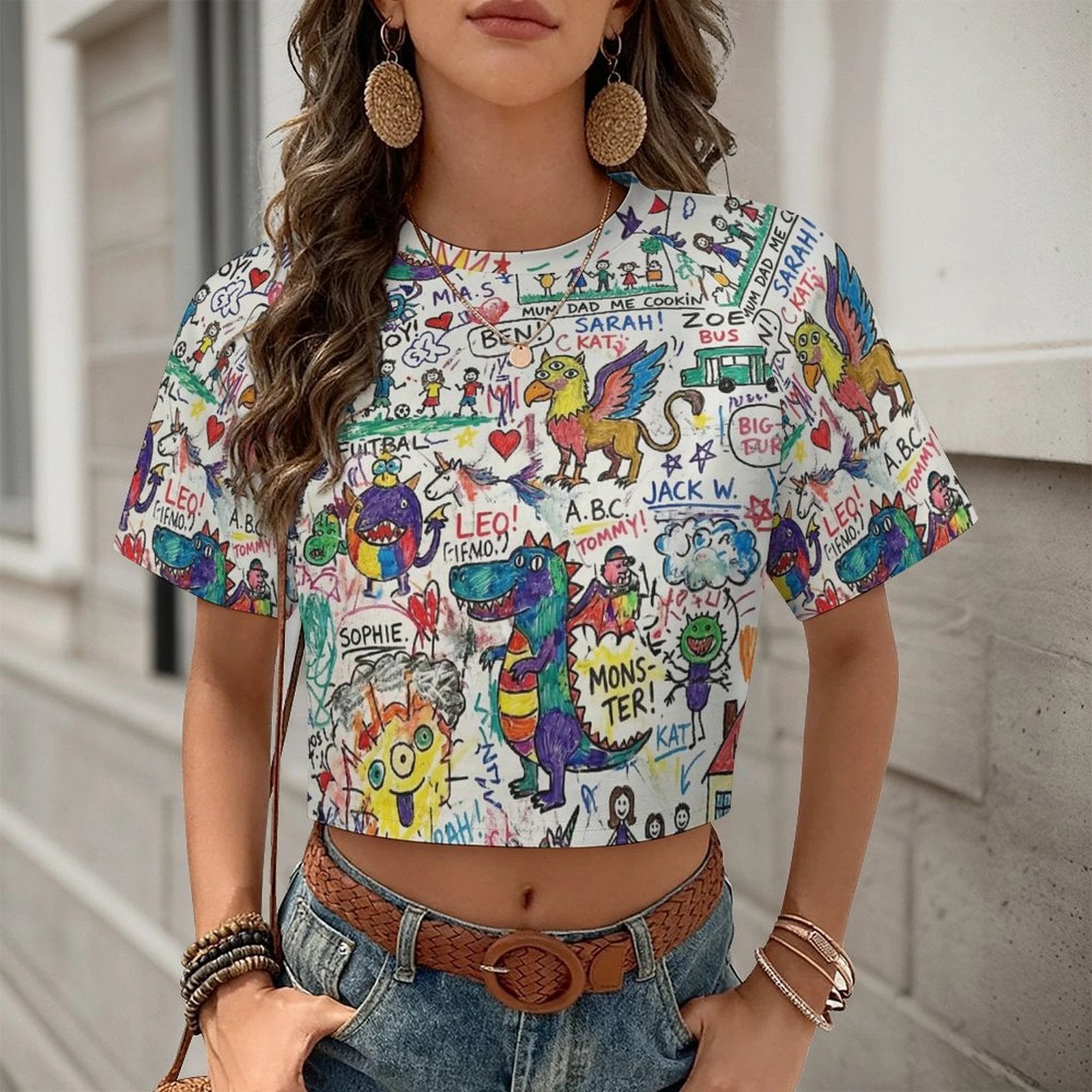 180gsm Cropped T-Shirt(All-Over Printing) by SALE_DESIGN-Personal Design