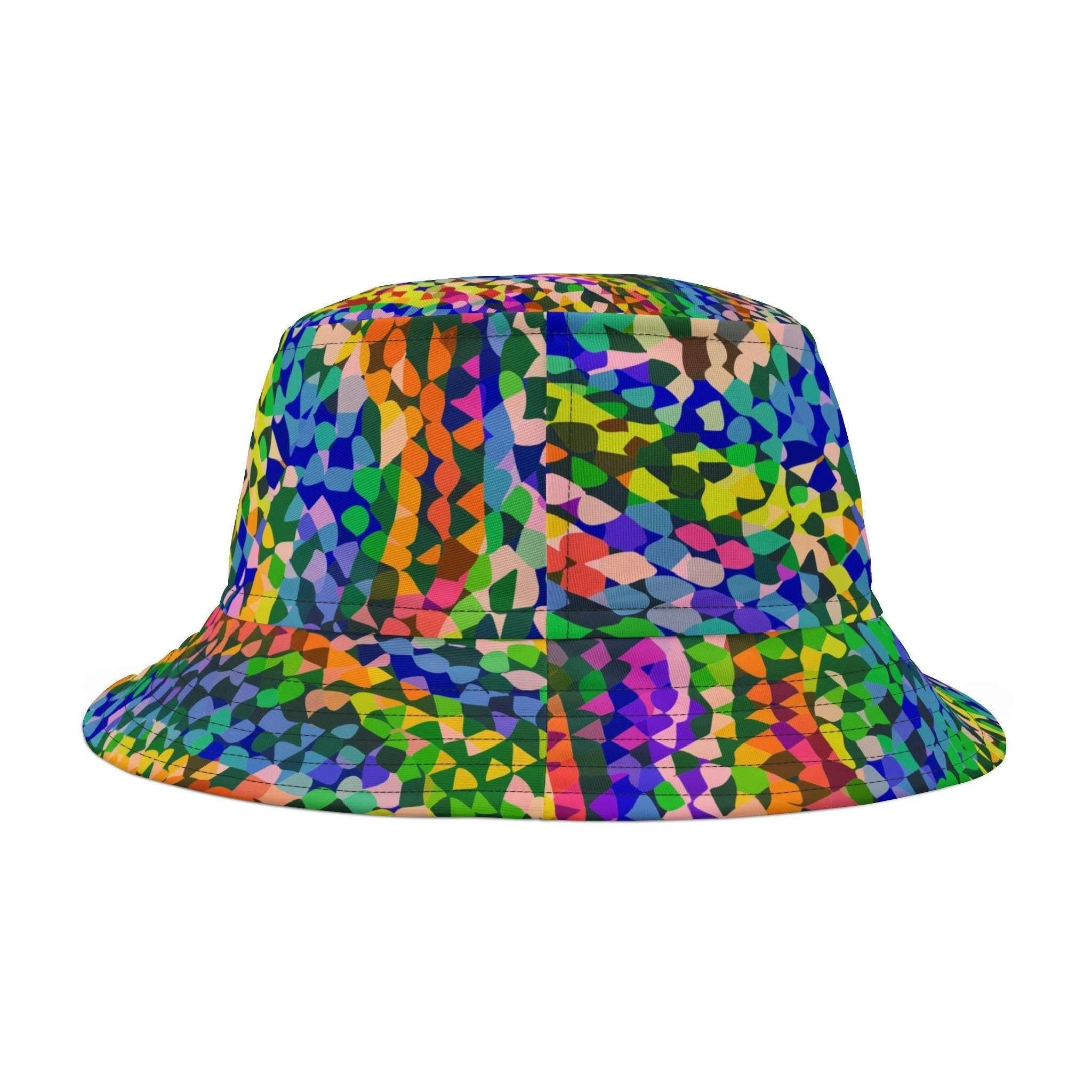 Kaleidoscope Bucket Hat - Psychedelic Rainbow Geometric Rave Sun Hat by Aesthetic Rebellion