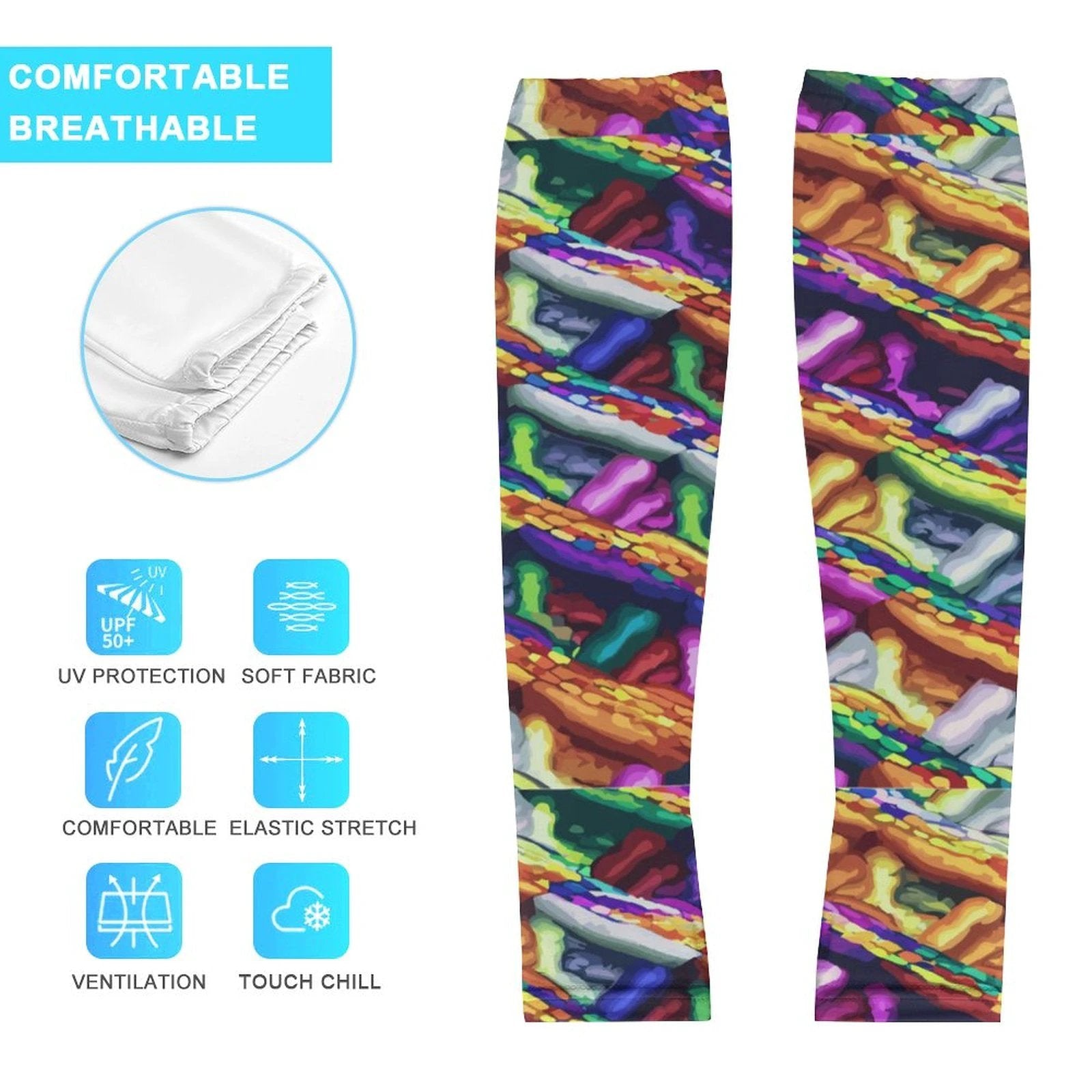 Ice Silk Cooling Arm Sleeves For Men Women UV Protection Sublimation