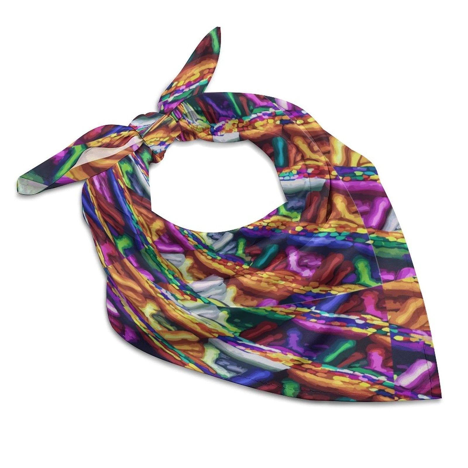 Square Printed Scarves Skin Friendly Imitated Silk Breathable Sublimation Print