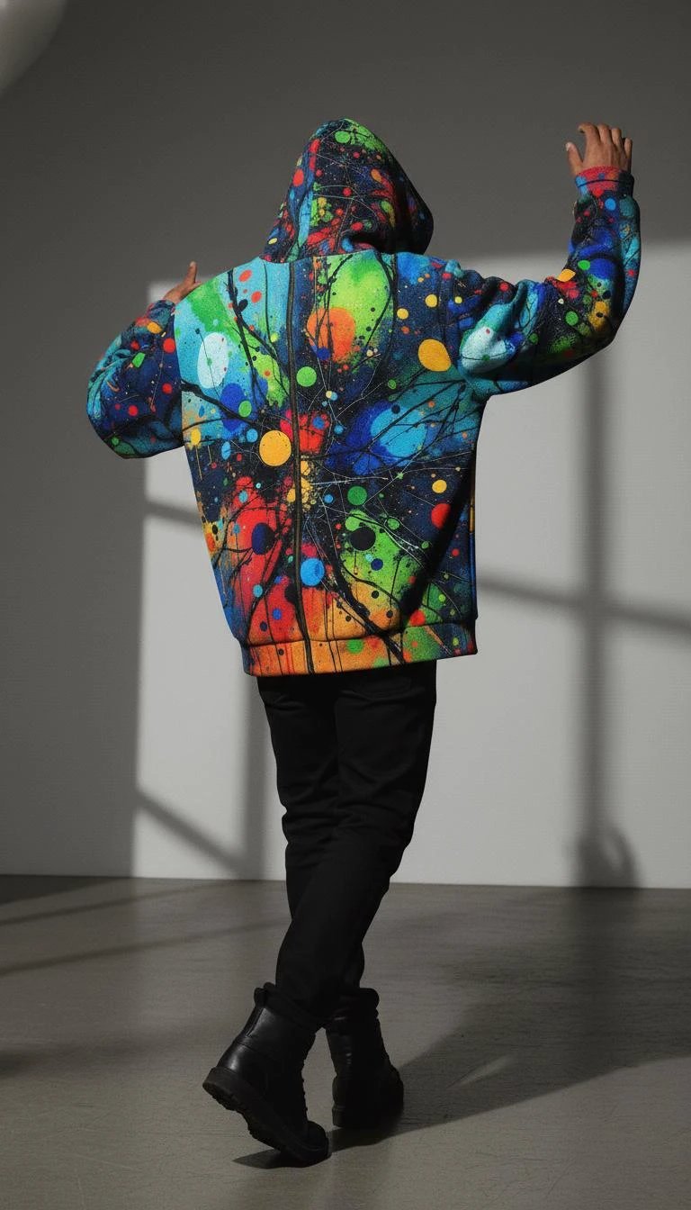 Velvet Ambrosia Explosive AOP Full-Zip Hoodie - Luxury Maximalist Streetwear - Heavyweight Designer Parka by Aesthetic Rebellion