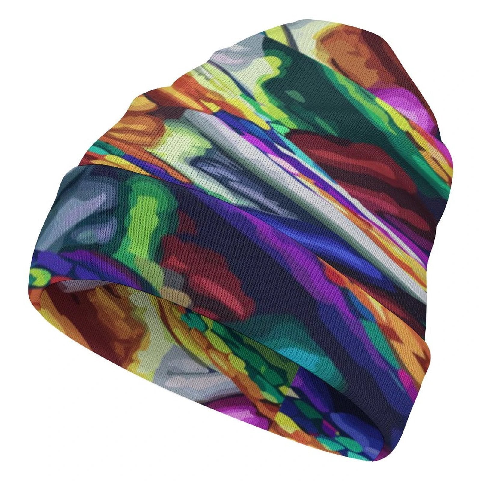 Mind Melting All Over Print Knit Hat Sublimation Polyester Warmth