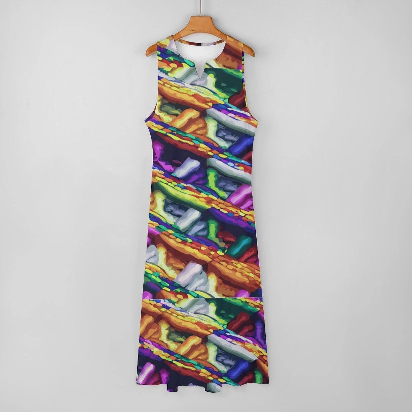 Sleeveless Ankle Length Dress All Over Printing Mind Melting SVG Art Dyles Mavis
