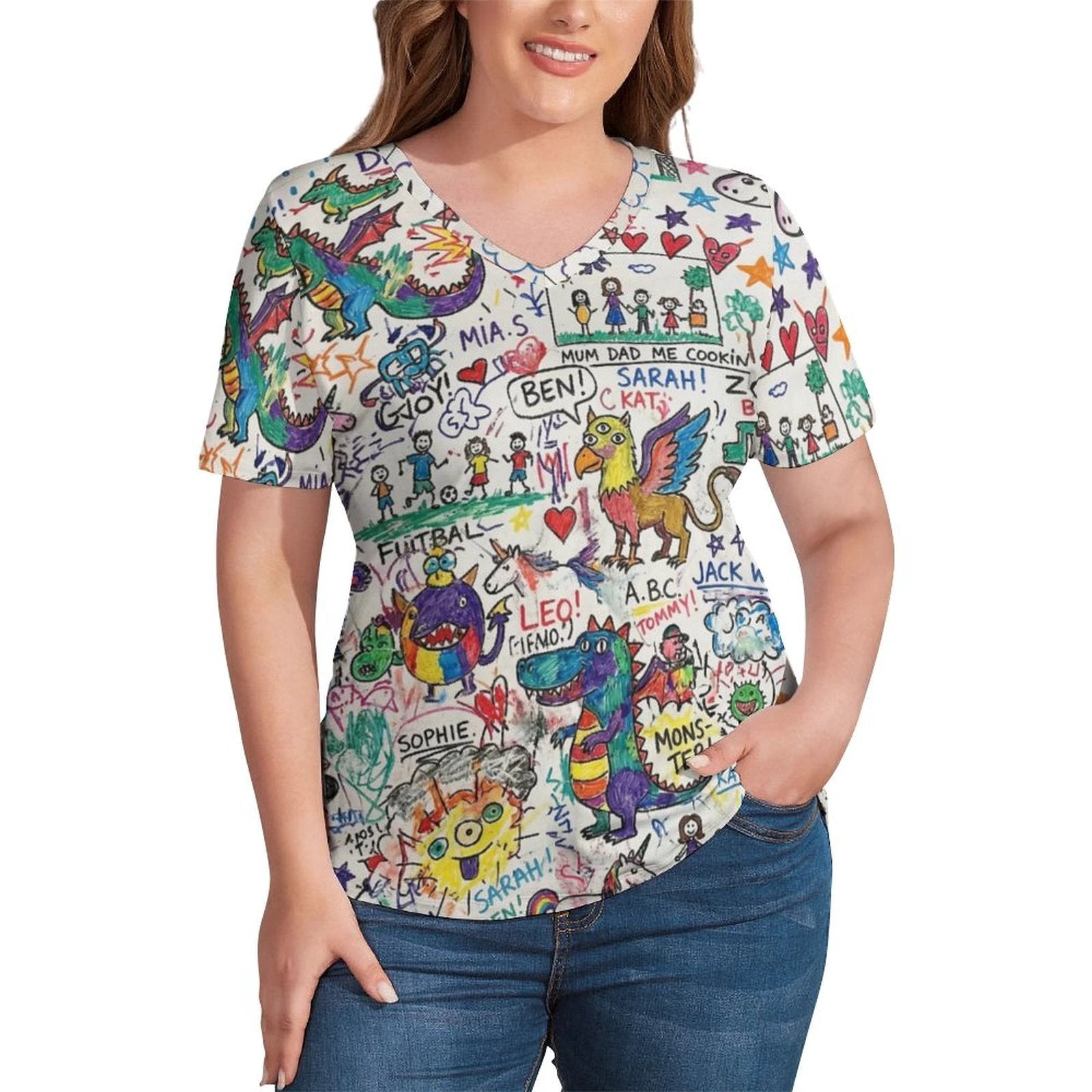 180gsm Faux Cotton Custom Short Sleeve T-Shirt Printed Tee (All-Over Printing) by SALE_DESIGN-Personal Design