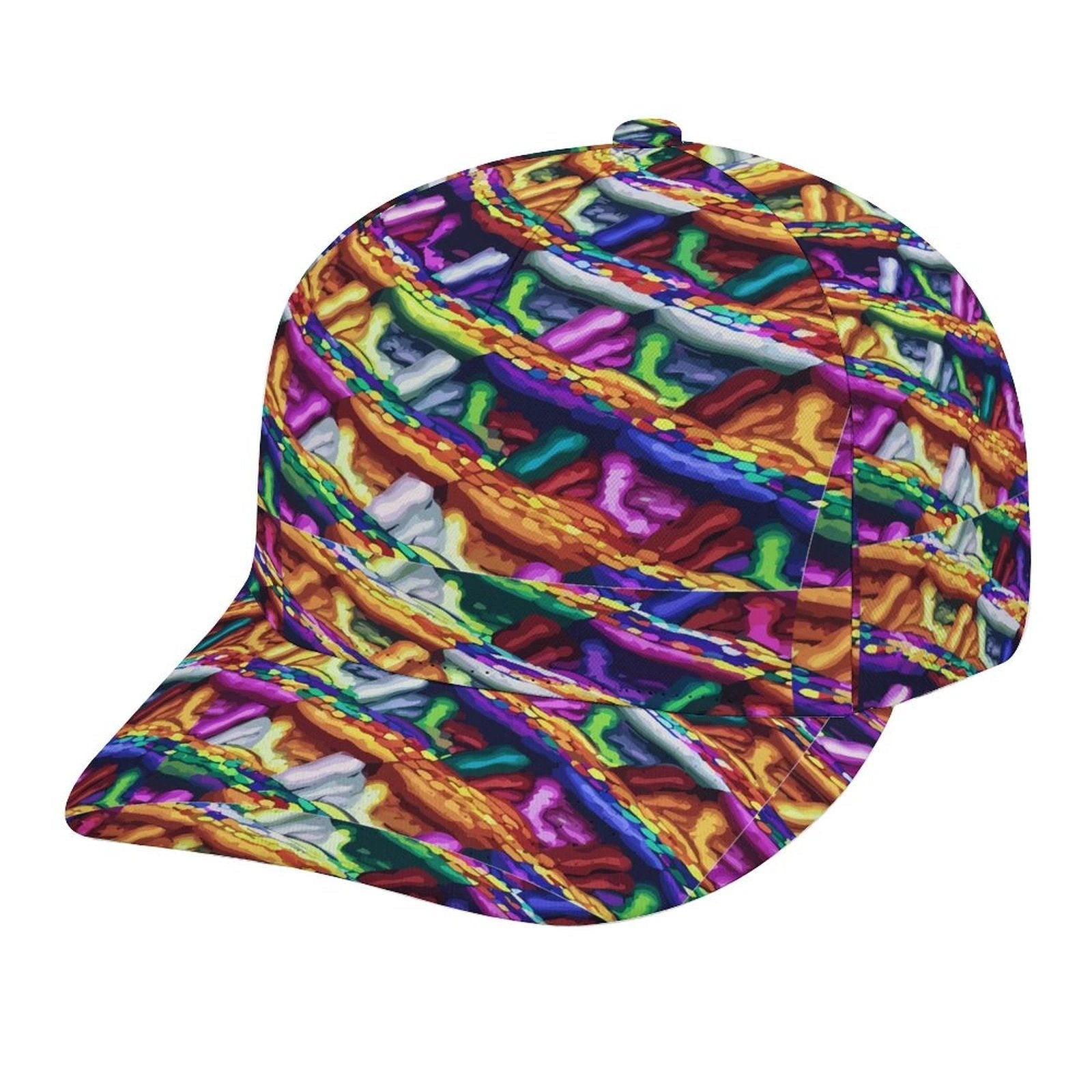Bent Snapback Cap All Over Print Mind Melting Abstract Pattern