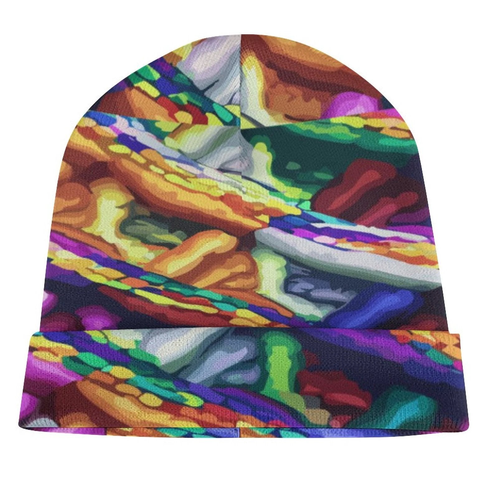 Mind Melting All Over Print Knit Hat Sublimation Polyester Warmth