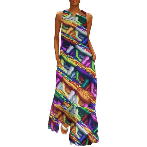 Sleeveless Ankle Length Dress All Over Printing Mind Melting SVG Art Dyles Mavis