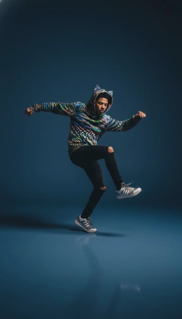 Distorted Zebra Print Cat Ear Hoodie – Alt-Fashion Sweatshirt by Aesthetic Rebellion