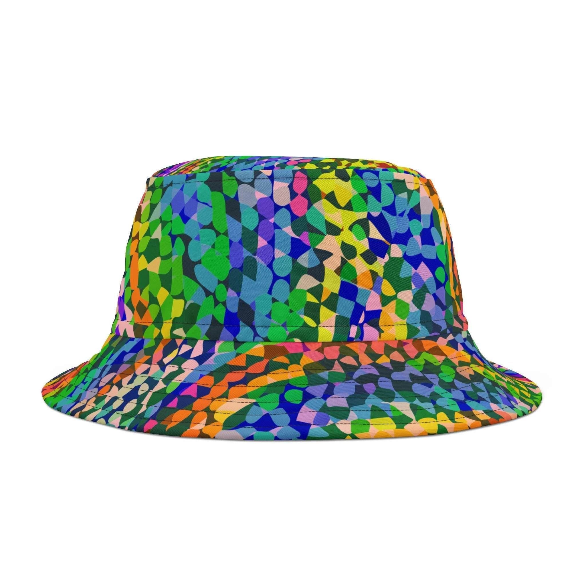 Kaleidoscope Bucket Hat - Psychedelic Rainbow Geometric Rave Sun Hat by Aesthetic Rebellion