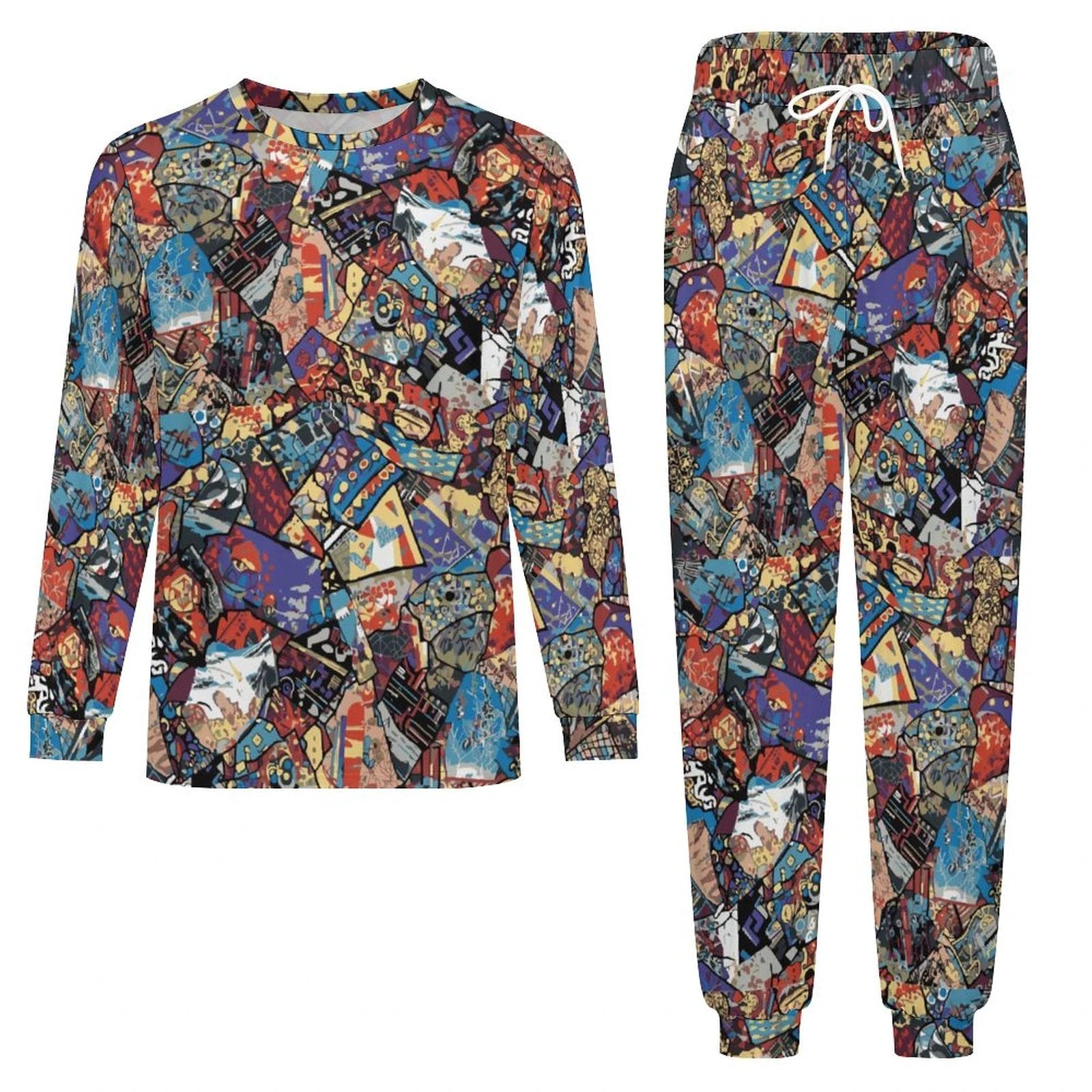 180gsm Men's Crew Neck Pajama Set(All-Over Printing) by SALE_DESIGN-Personal Design