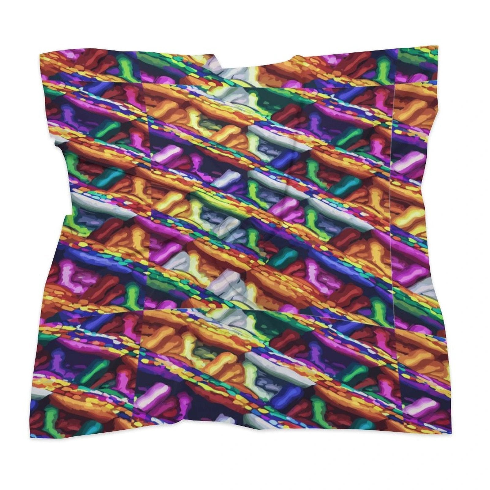 Square Printed Scarves Skin Friendly Imitated Silk Breathable Sublimation Print