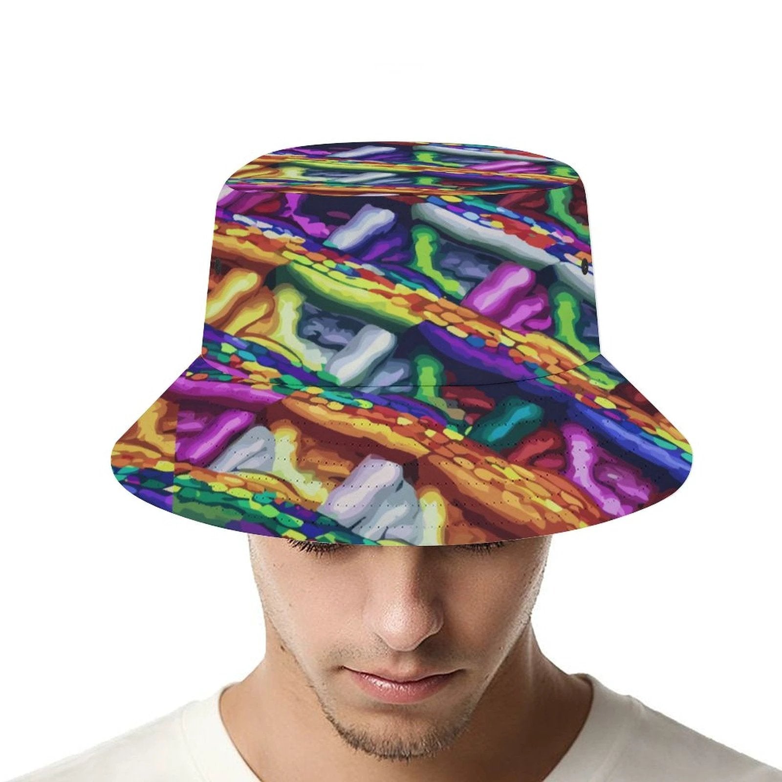 Adult All Over Print Bucket Hat Sublimation Polyester Mind Melting Color Burst